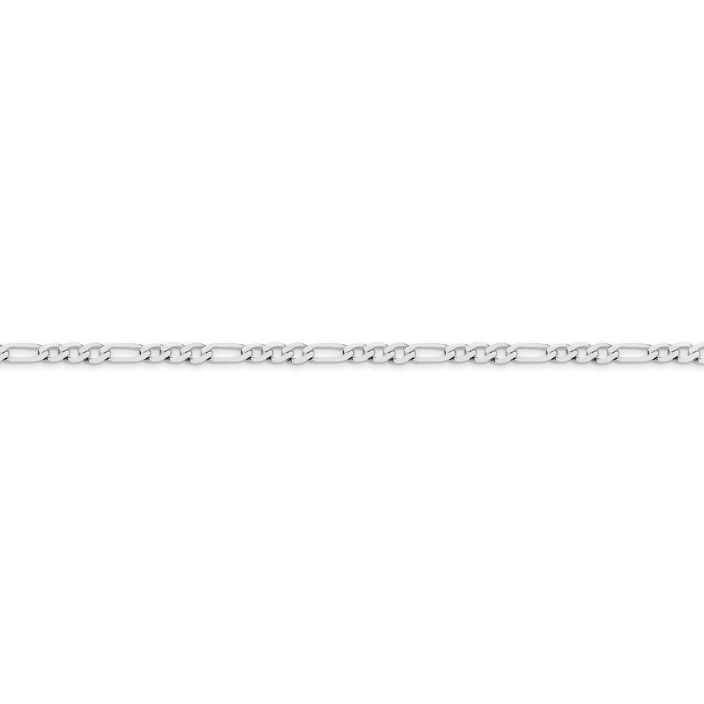 Diamond Cut Figaro Chain 3.06mm White Gold - CFDF00012