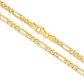 Diamond Cut Figaro Chain 3.06mm Yellow Gold - CFDF00003