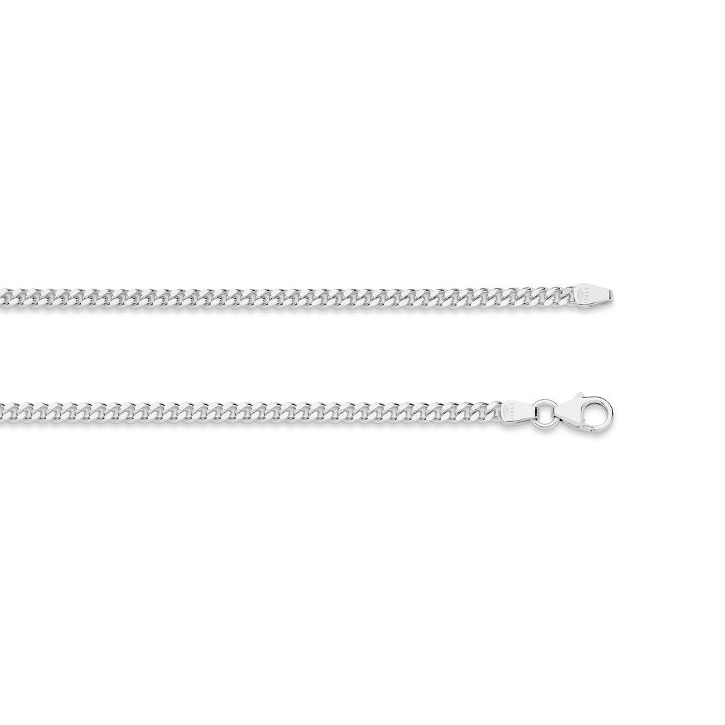 Diamond Cut Curb Chain 2.80mm White Gold - CFDM00015