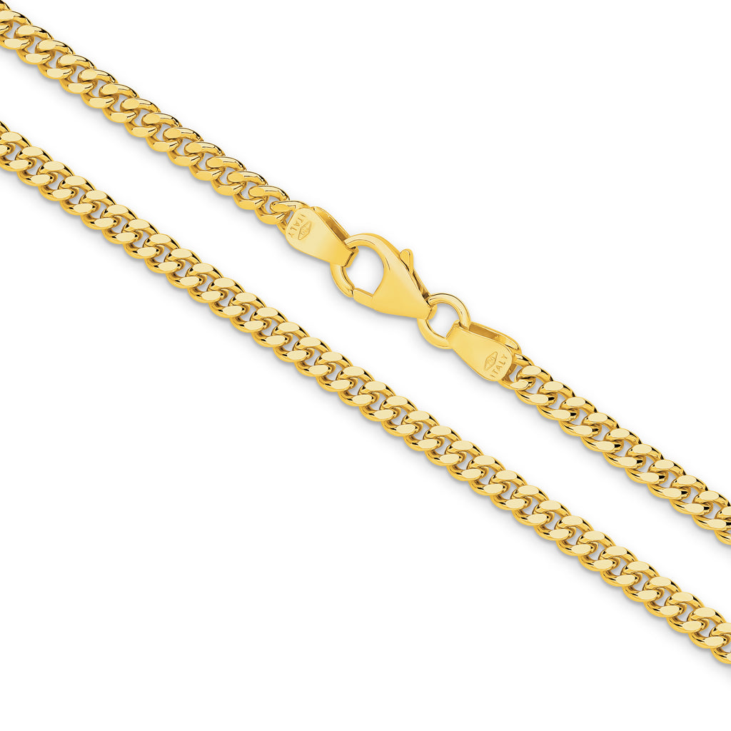 Diamond Cut Curb Chain 2.80mm Yellow Gold - CFDM00003