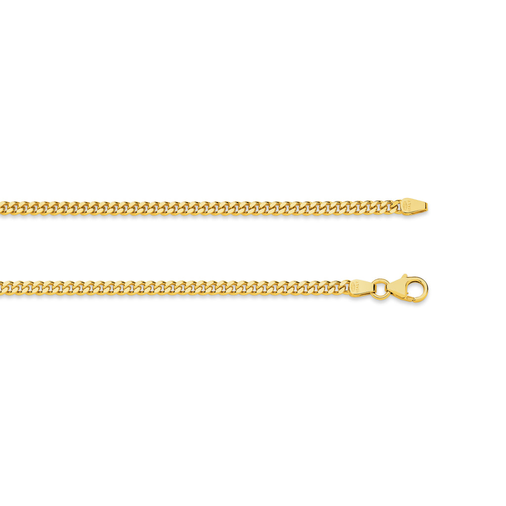 Diamond Cut Curb Chain 2.80mm Yellow Gold - CFDM00003