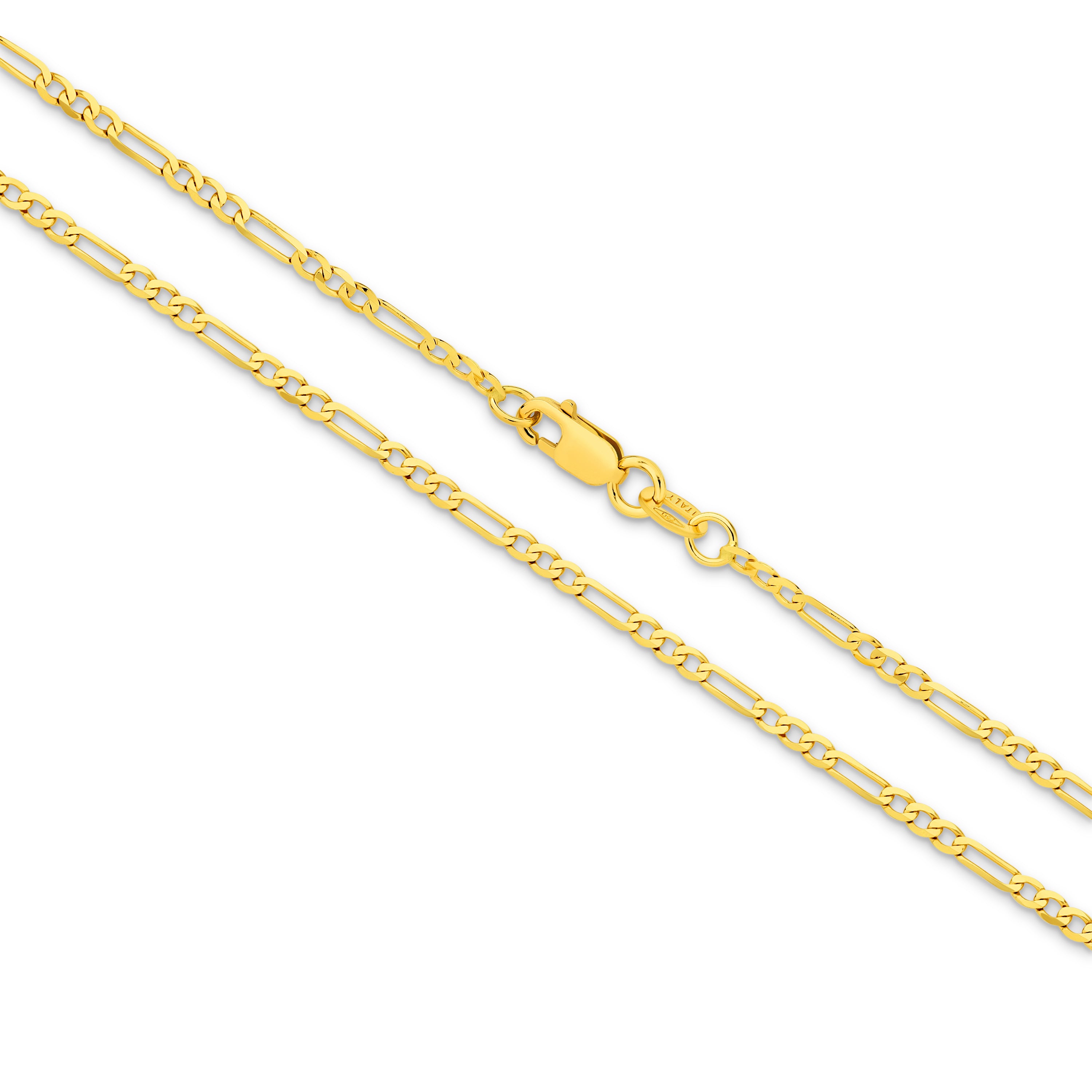 Diamond Cut Figaro Bracelet 1.92mm - Yellow Gold - CBDF00001
