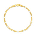 Diamond Cut Figaro Bracelet 2.4mm Yellow Gold - CBDF00002