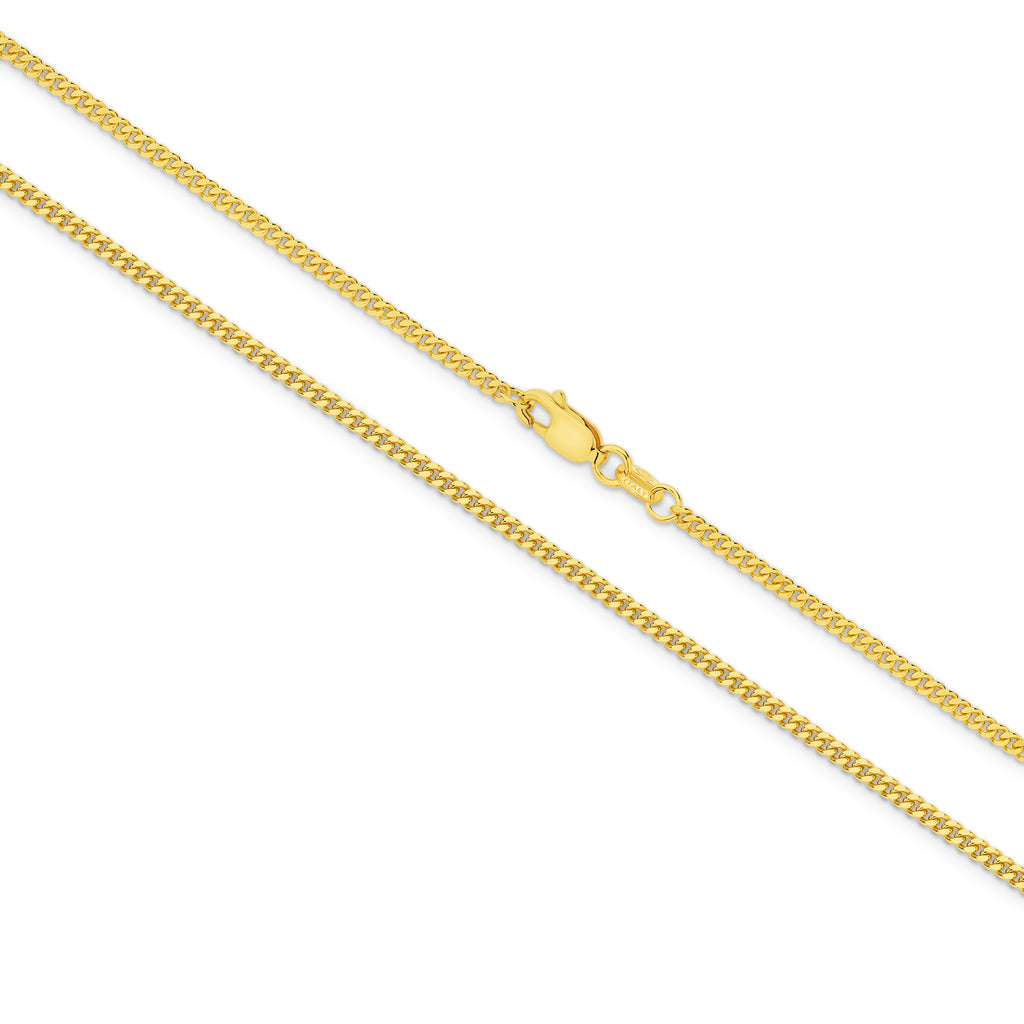 Diamond Cut Curb Bracelet 2.16mm Yellow Gold - CBDM00002