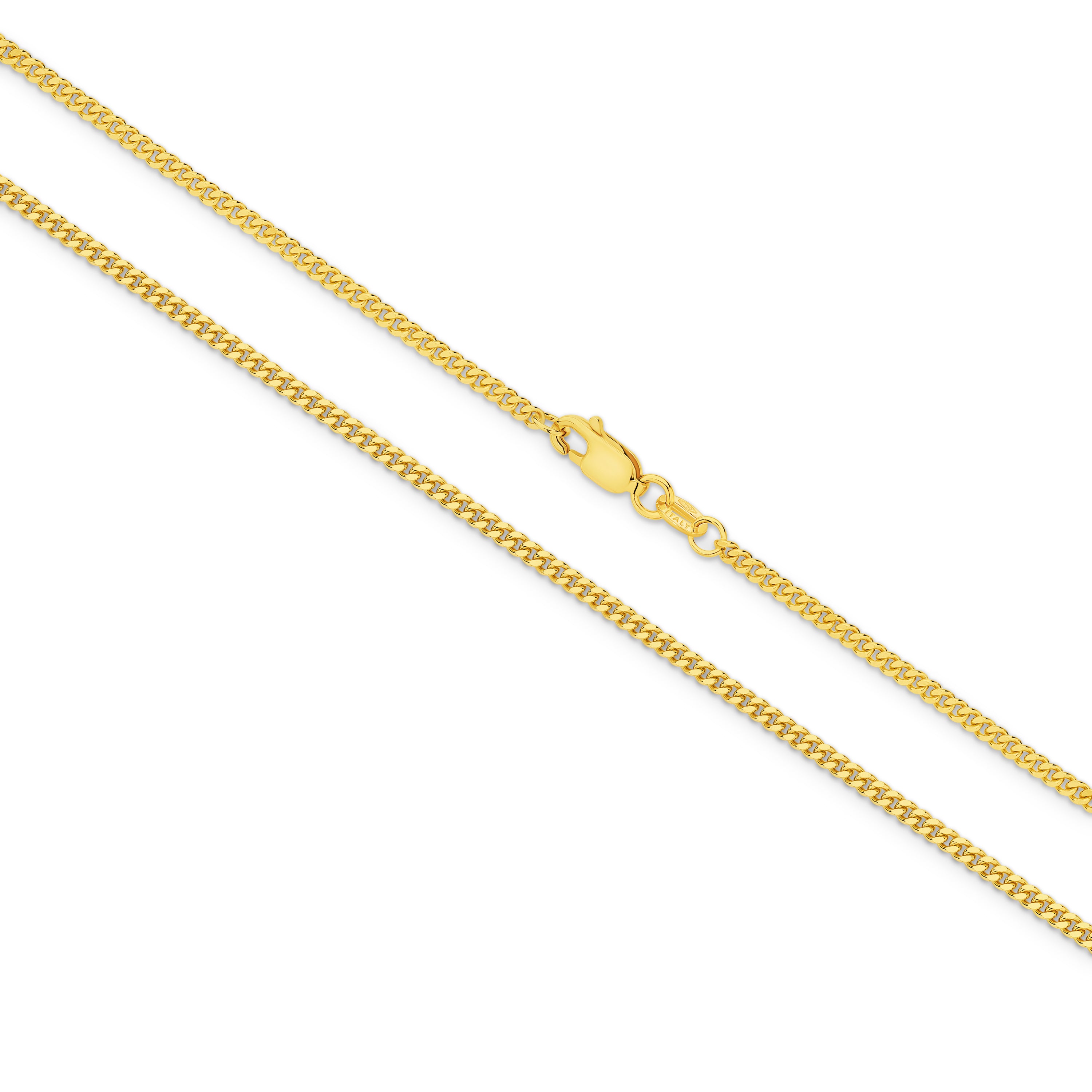 Diamond Cut Curb Bracelet 2.16mm Yellow Gold - CBDM00002
