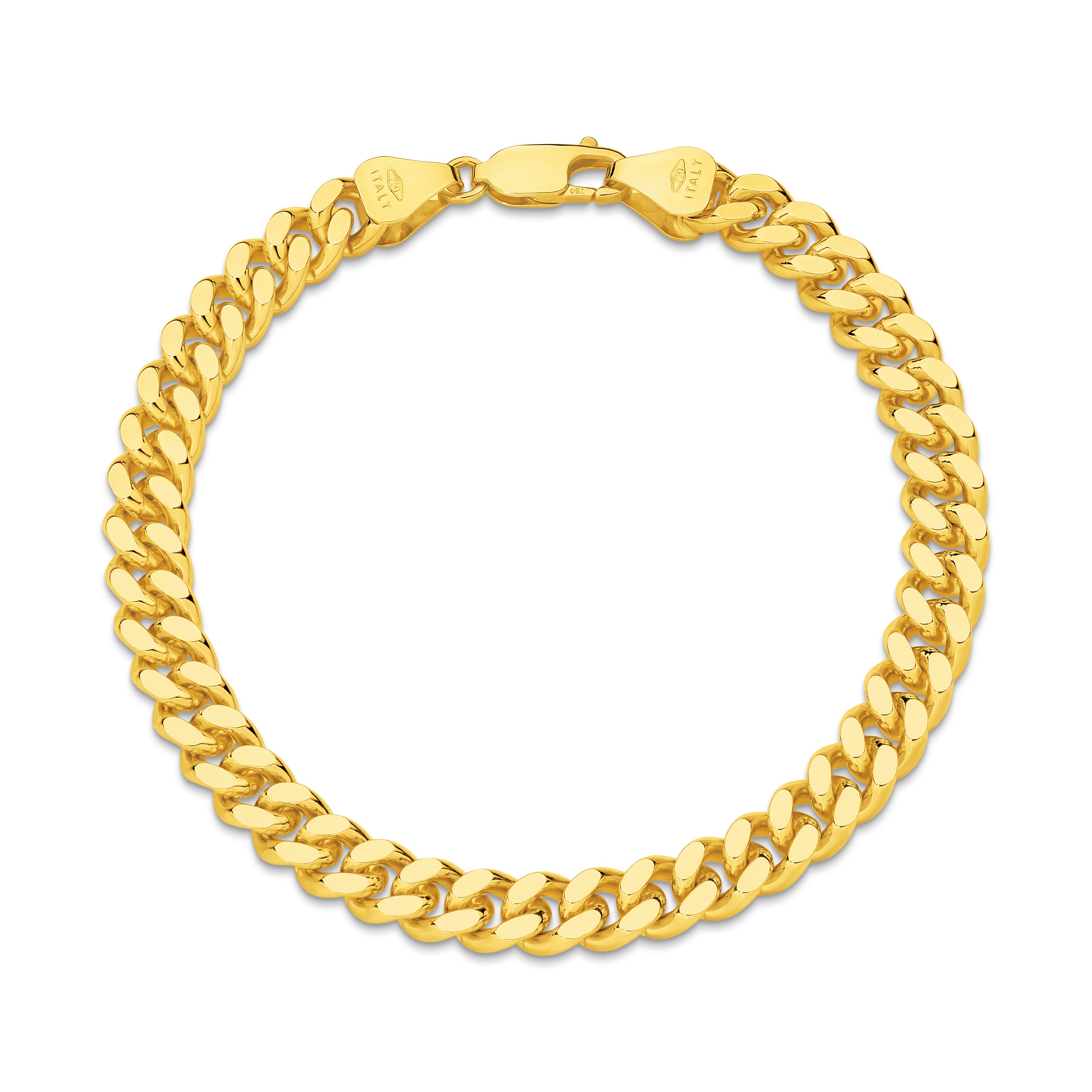 Diamond Cut Curb Bracelet 7.16mm Yellow Gold - CBDM00007