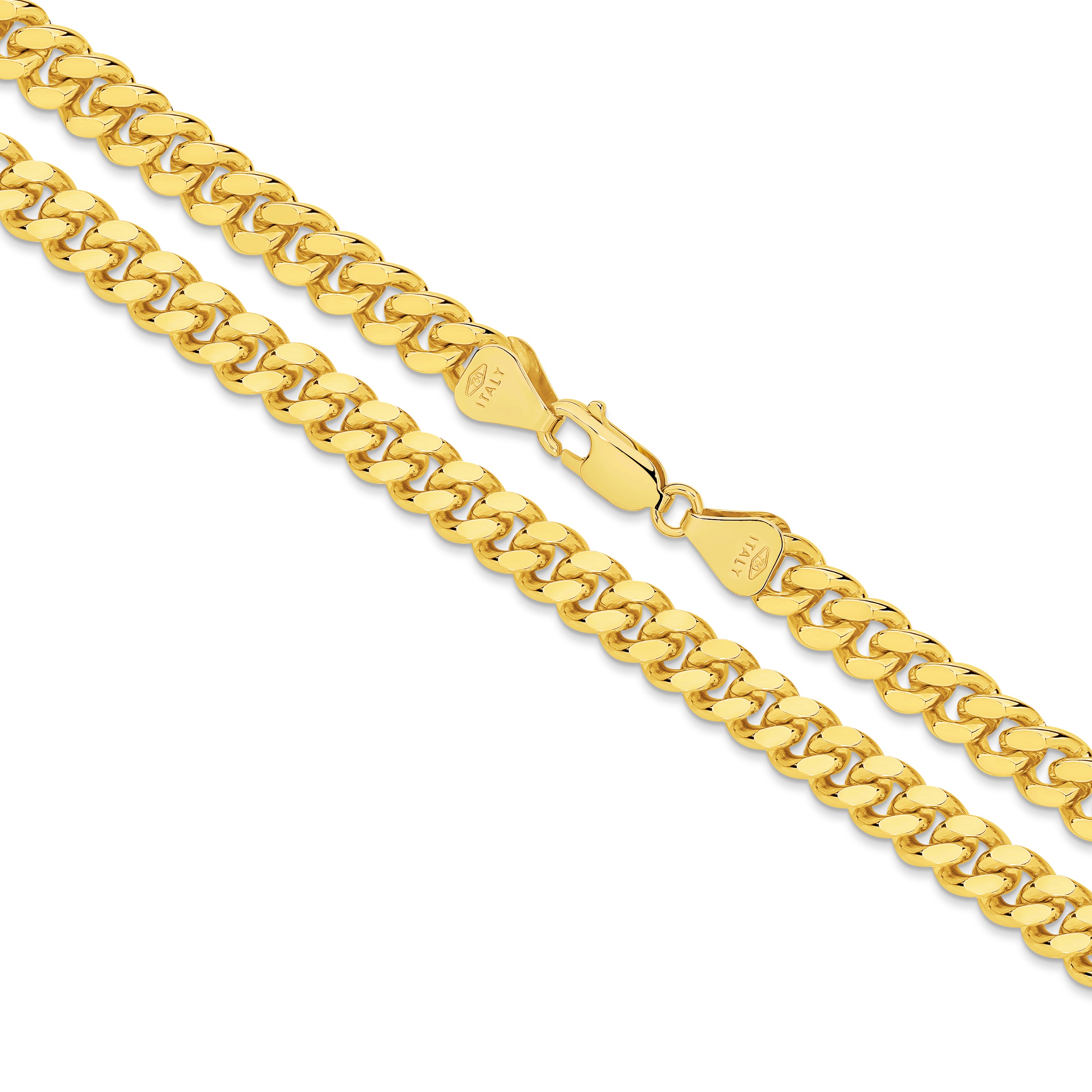 Diamond Cut Curb Bracelet 7.16mm Yellow Gold - CBDM00007