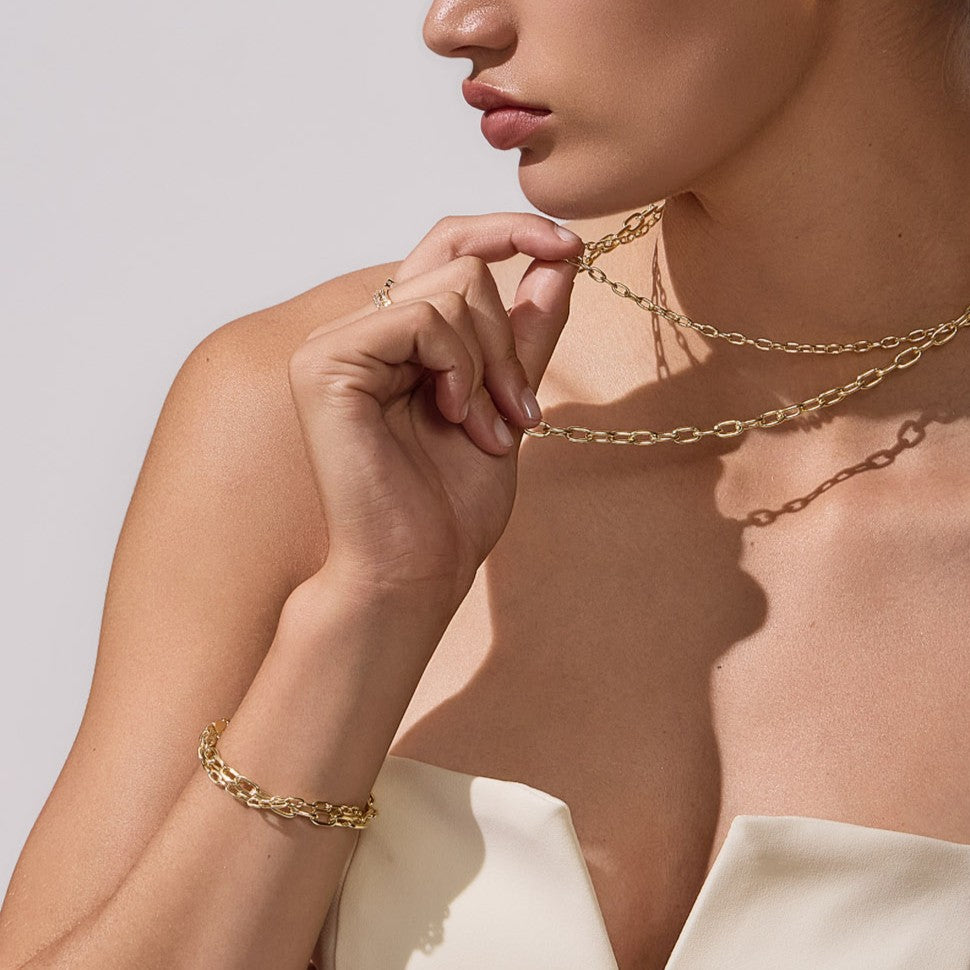 Paper Clip Bracelet 3.6mm Yellow Gold - CBLA00001