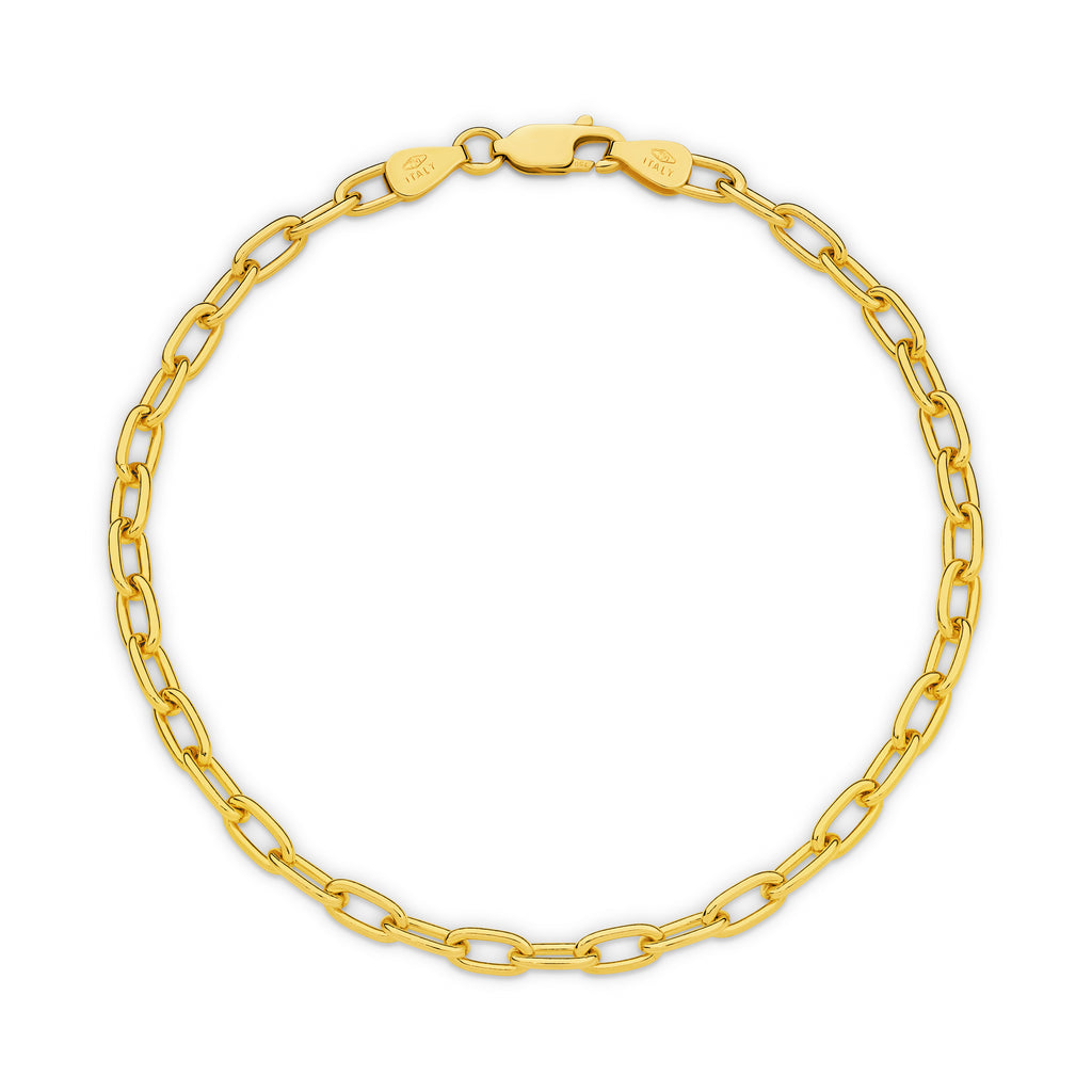 Paper Clip Bracelet 3.6mm Yellow Gold - CBLA00001