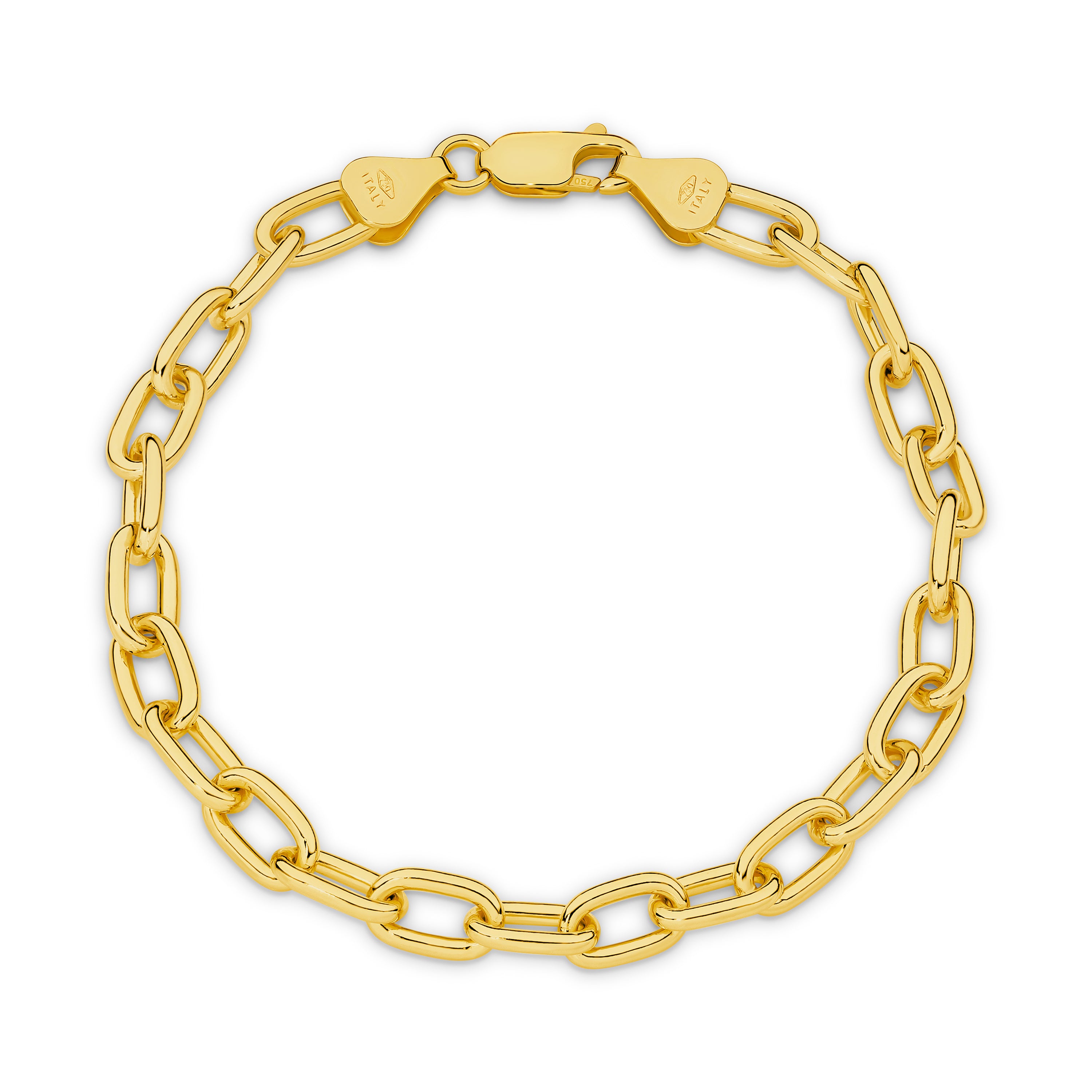 Paper Clip Bracelet 5.4mm Yellow Gold - CBLA00002
