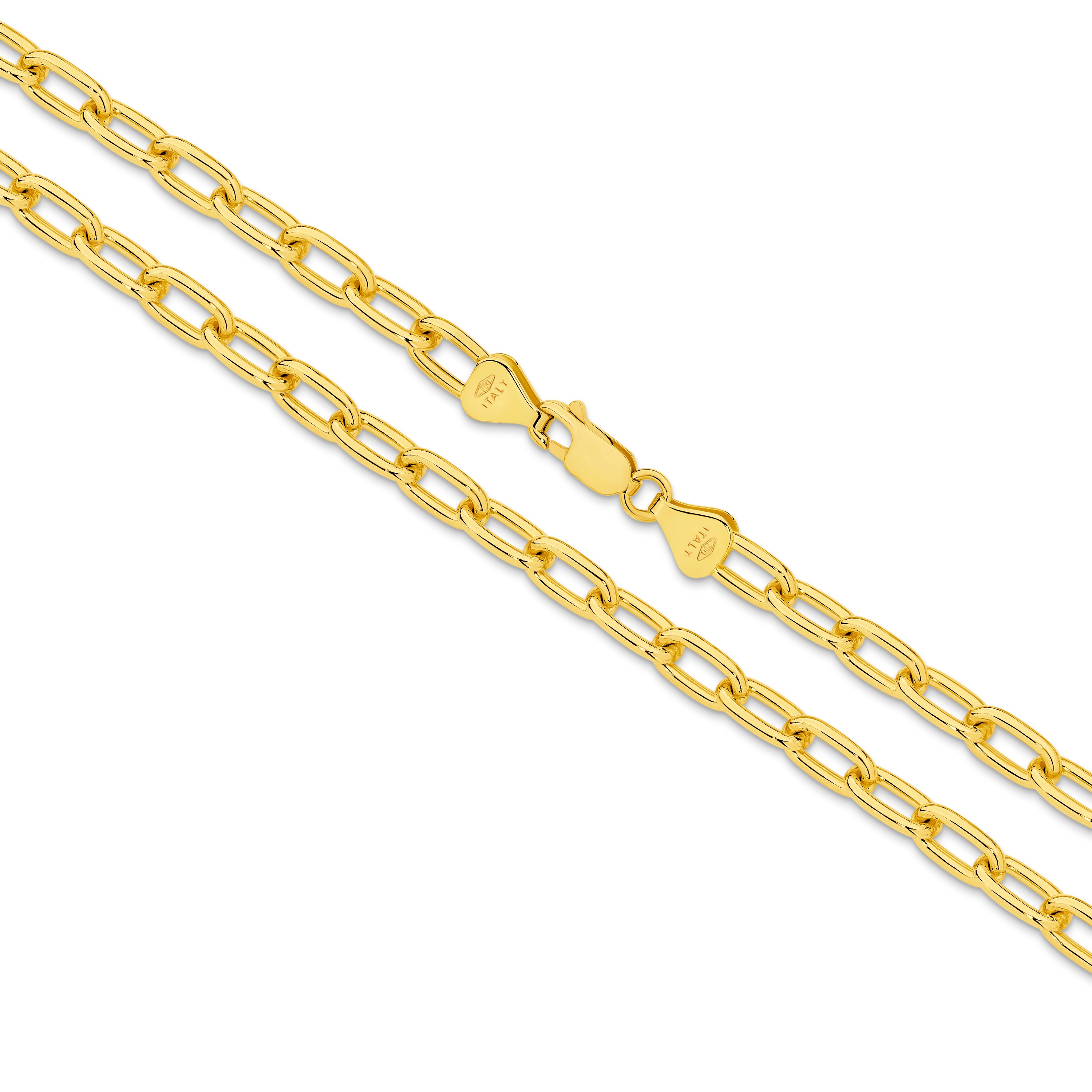 Paper Clip Bracelet 5.4mm Yellow Gold - CBLA00002