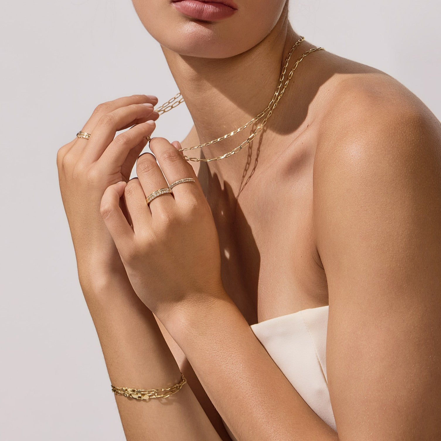 Diamond Cut Flat Curb Long Bracelet 2.8mm Yellow Gold - CBOF00001