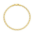 Diamond Cut Flat Curb Long Bracelet 2.8mm Yellow Gold - CBOF00001