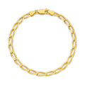 Diamond Cut Flat Curb Long Bracelet 3.56mm Yellow Gold - CBOF00002