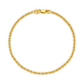 Hollow Diamond Cut Rope Bracelet 2.18mm Yellow Gold - CBRP00001