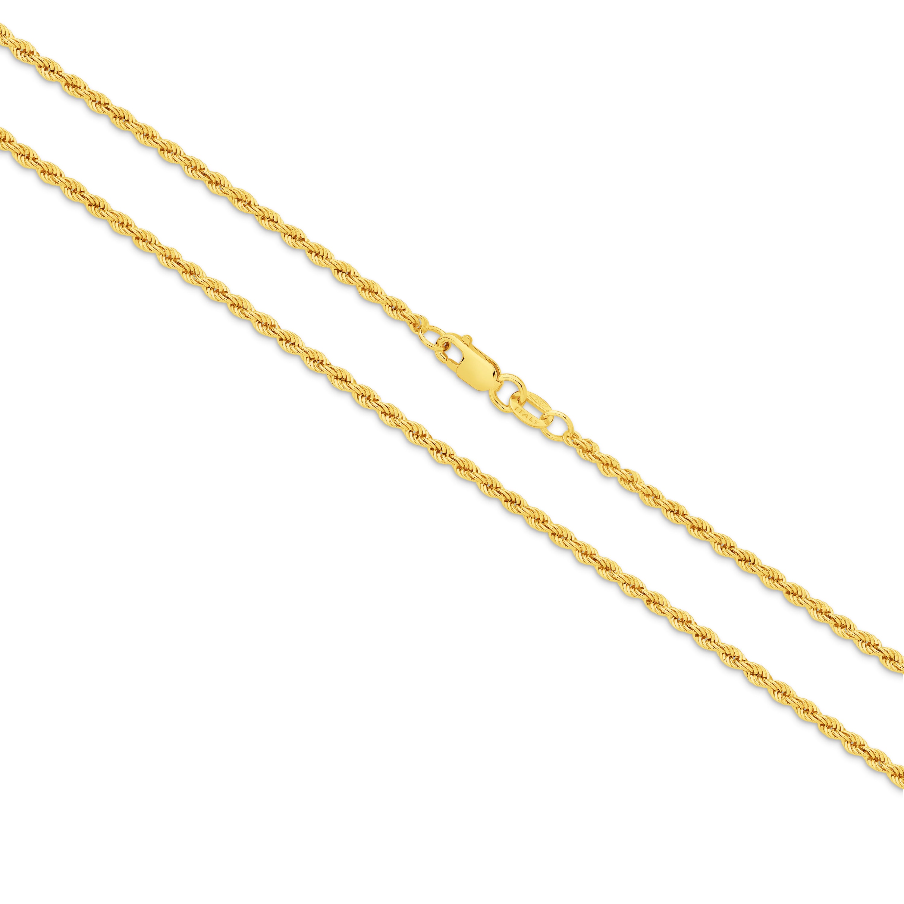 Hollow Diamond Cut Rope Bracelet 2.18mm Yellow Gold - CBRP00001