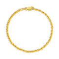 Hollow Diamond Cut Rope Bracelet 2.72mm Yellow Gold - CBRP00002