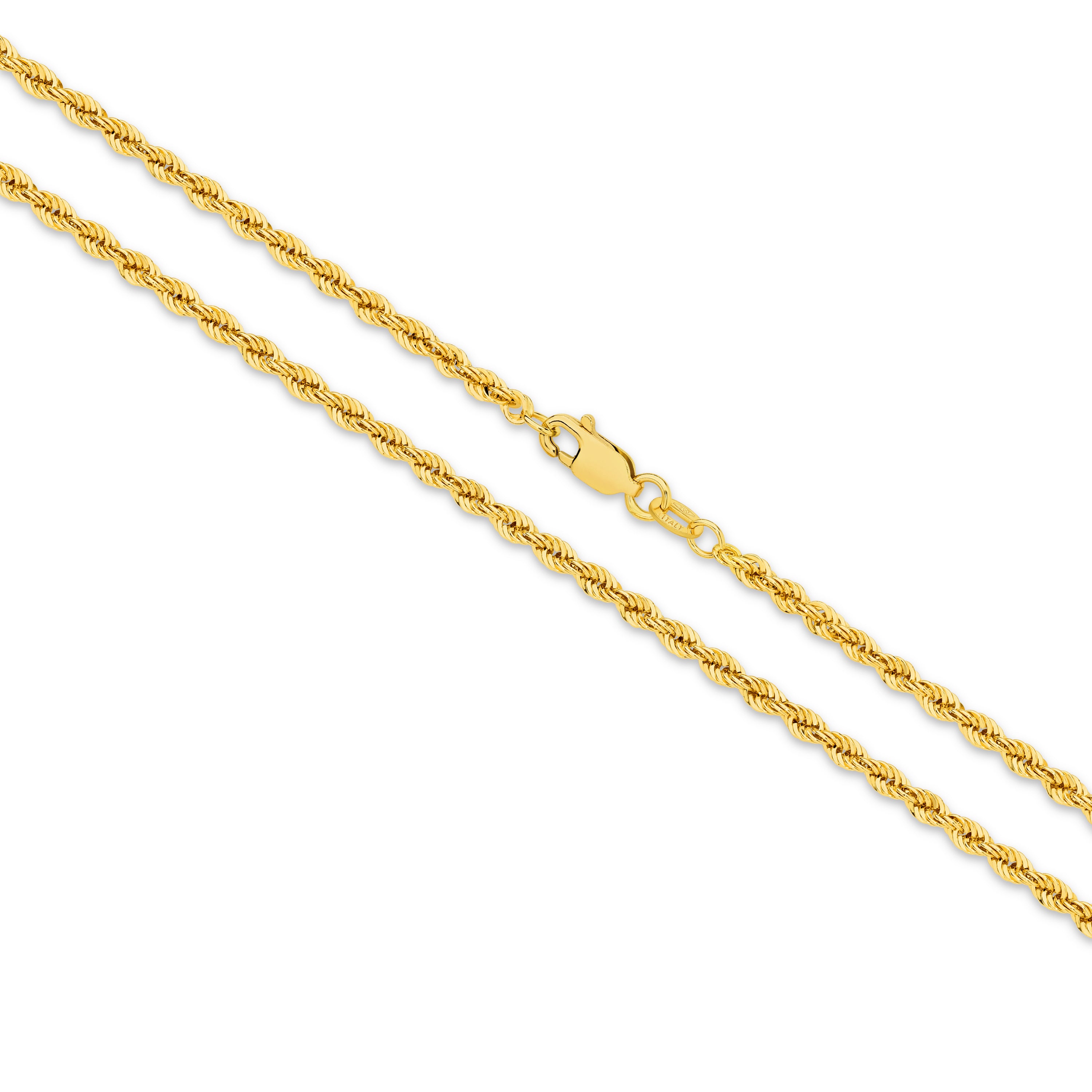Hollow Diamond Cut Rope Bracelet 2.72mm Yellow Gold - CBRP00002