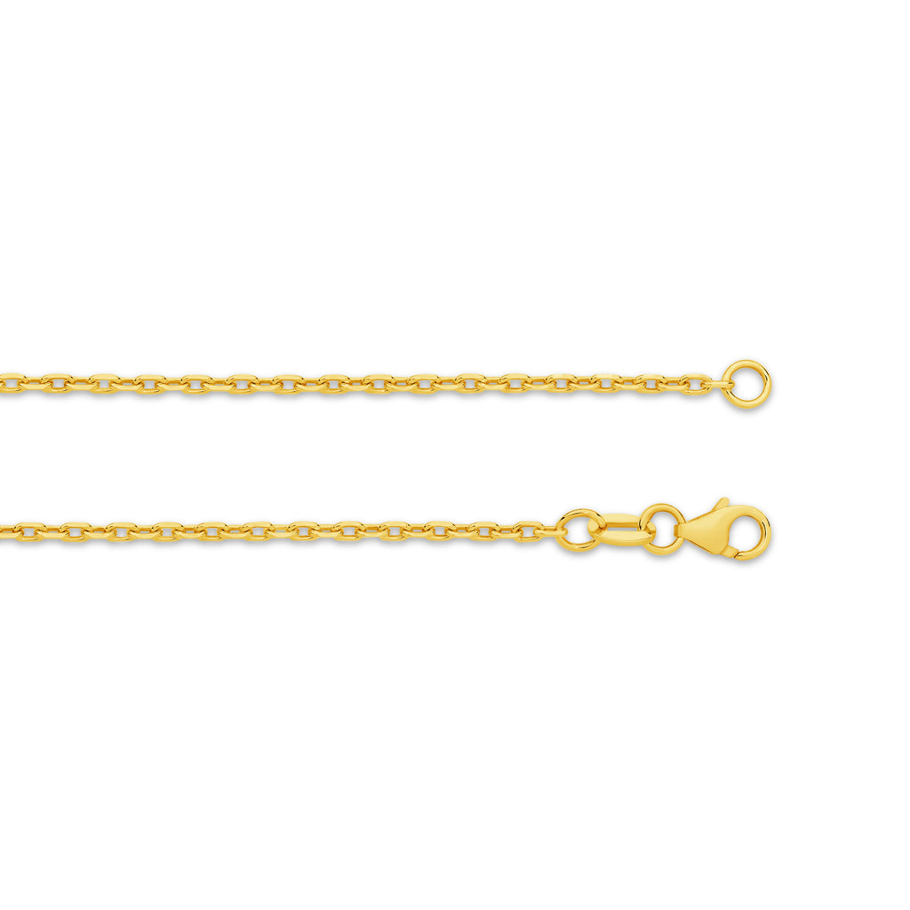 Diamond Cut Anchor Chain 1.54mm Yellow Gold - CFDA00008