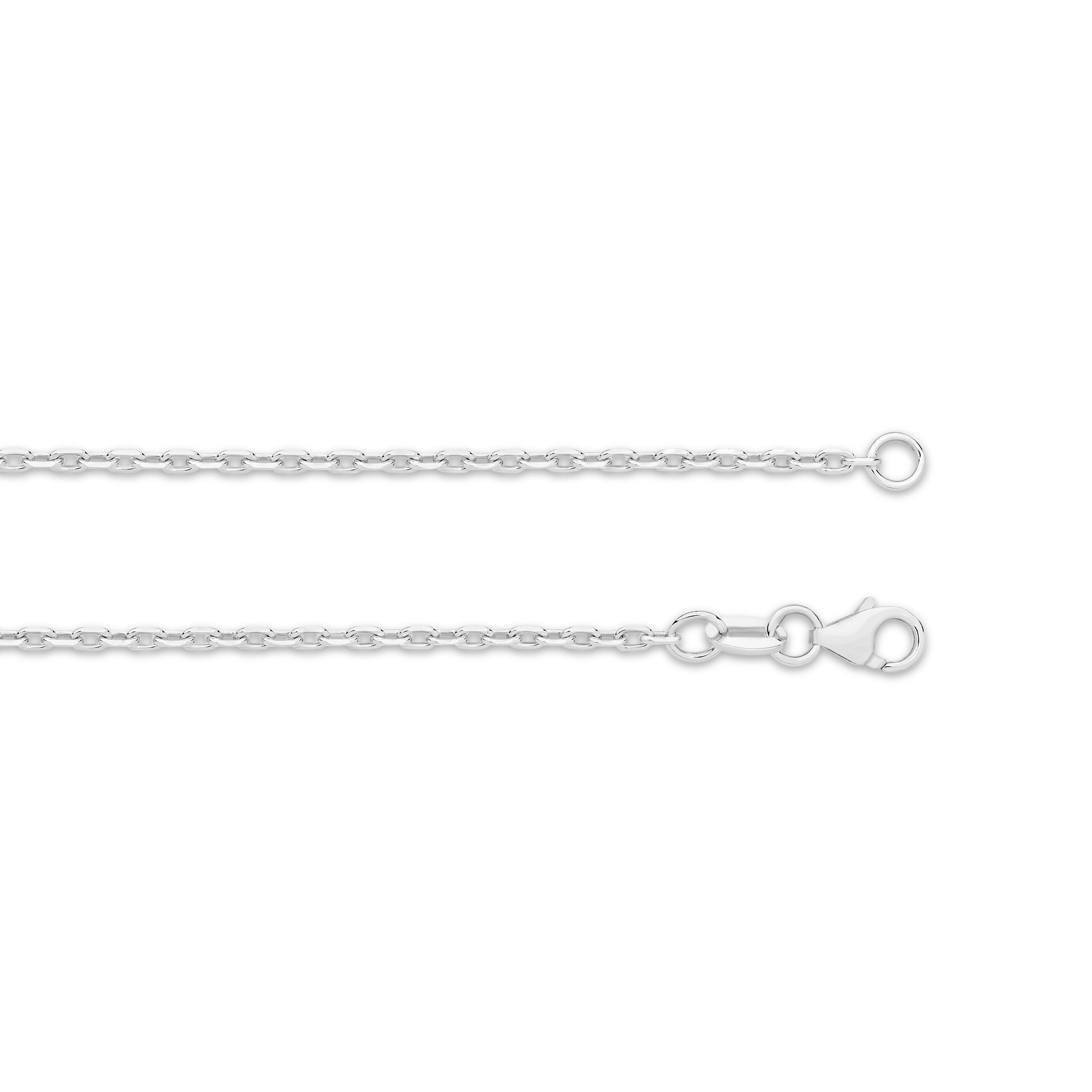 Diamond Cut Anchor Chain 1.54mm White Gold - CFDA00009