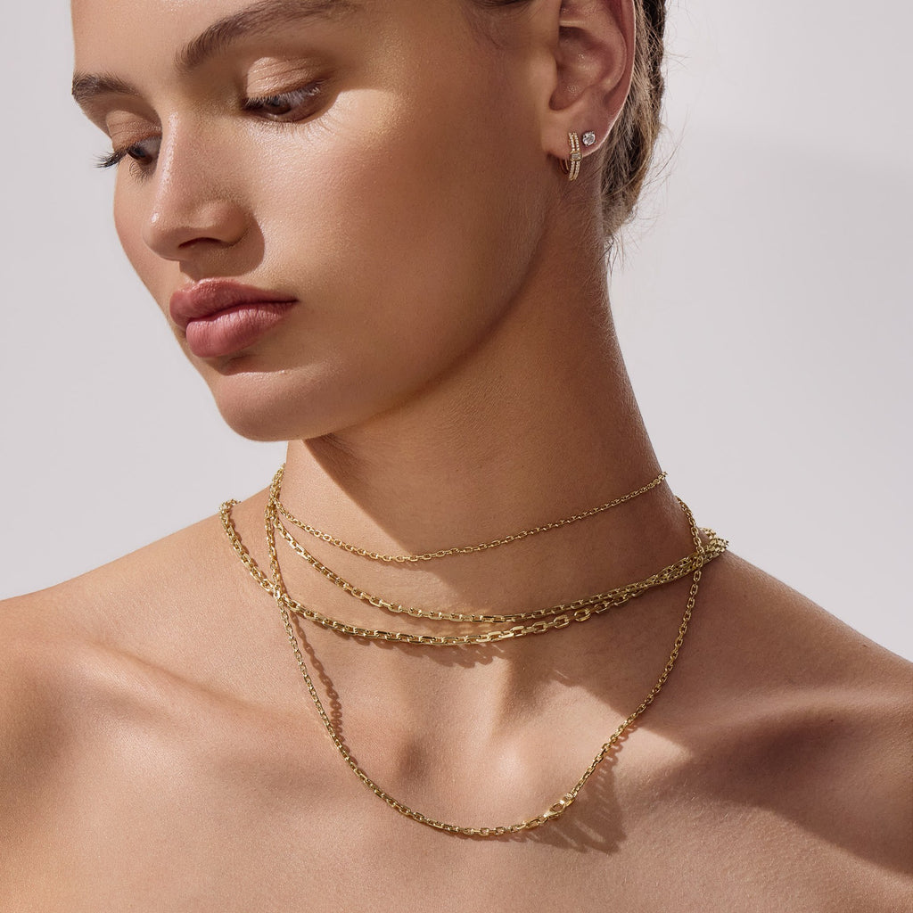 Diamond Cut Anchor Chain 3.02mm Yellow Gold - CFDA00003
