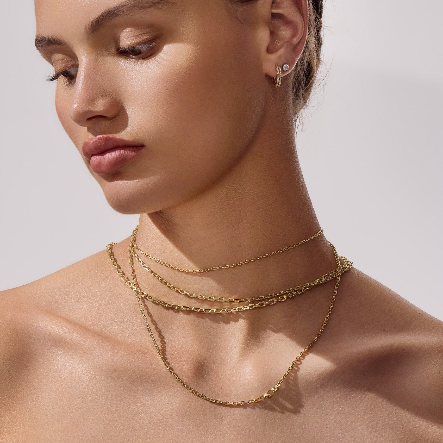 Diamond Cut Anchor Chain 3.02mm Yellow Gold - CFDA00003