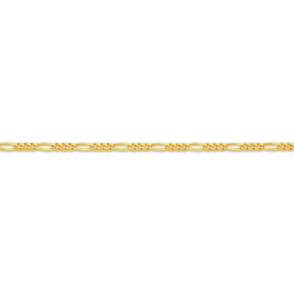 Diamond Cut Figaro Chain 1.80mm Yellow Gold - CFDF00013