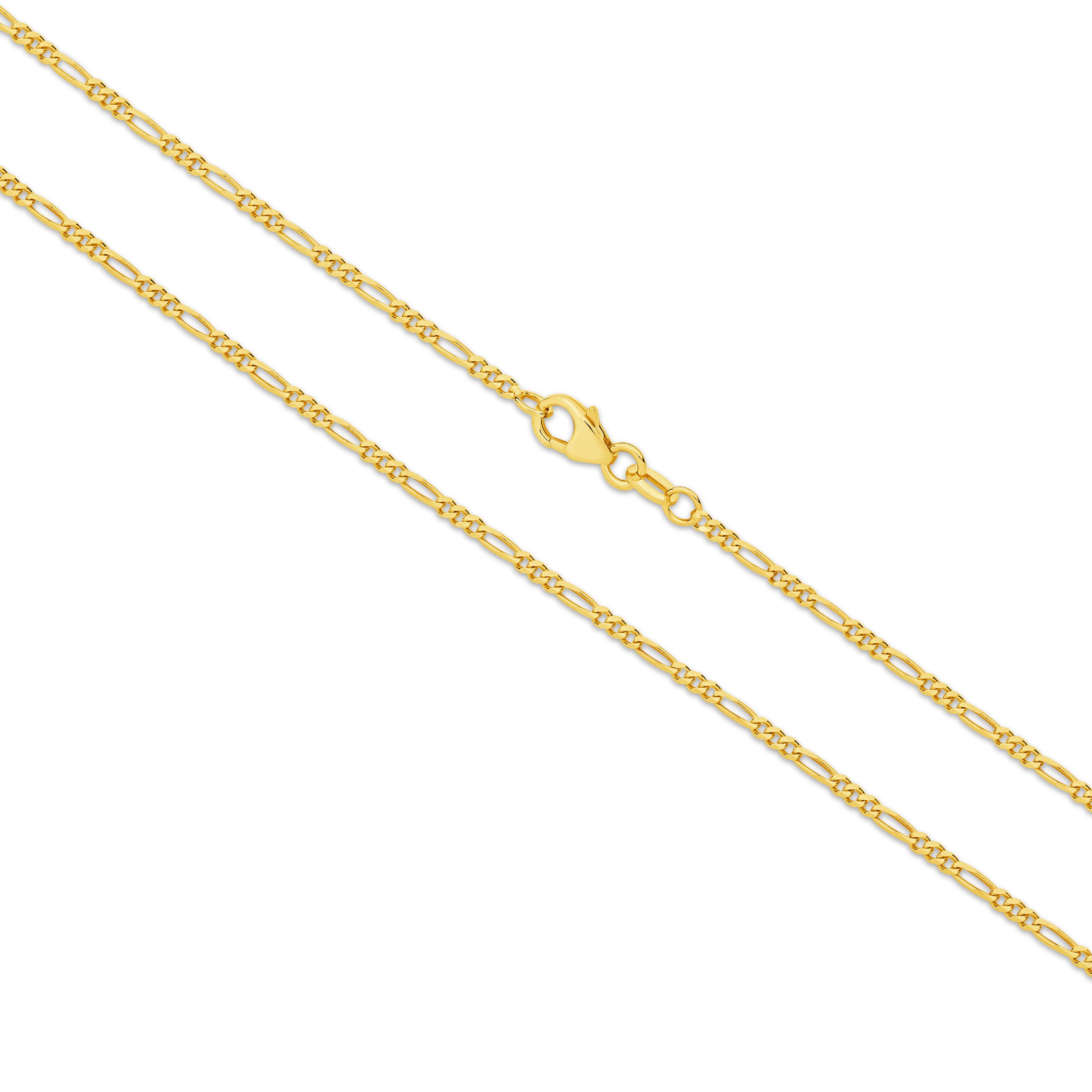 Diamond Cut Figaro Chain 1.80mm Yellow Gold - CFDF00013