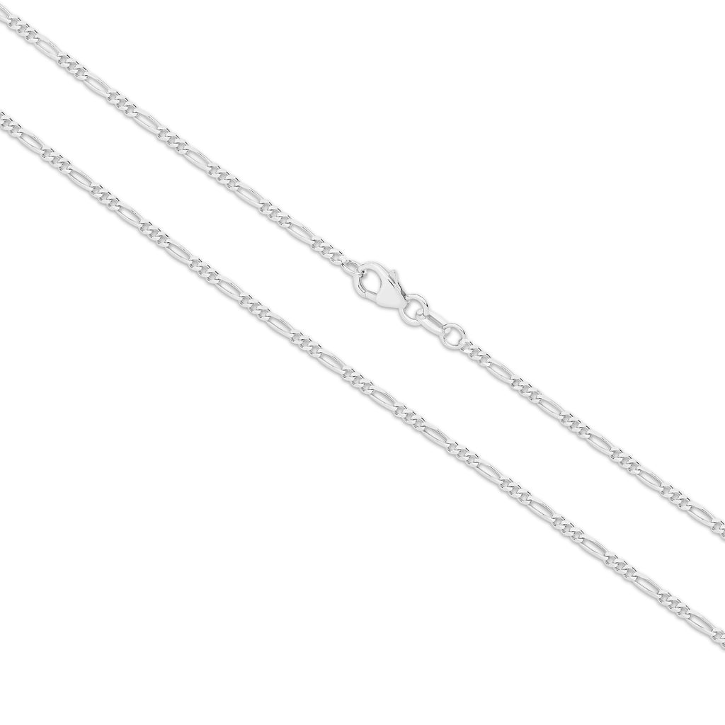 Diamond Cut Figaro Chain 1.80mm White Gold - CFDF00014