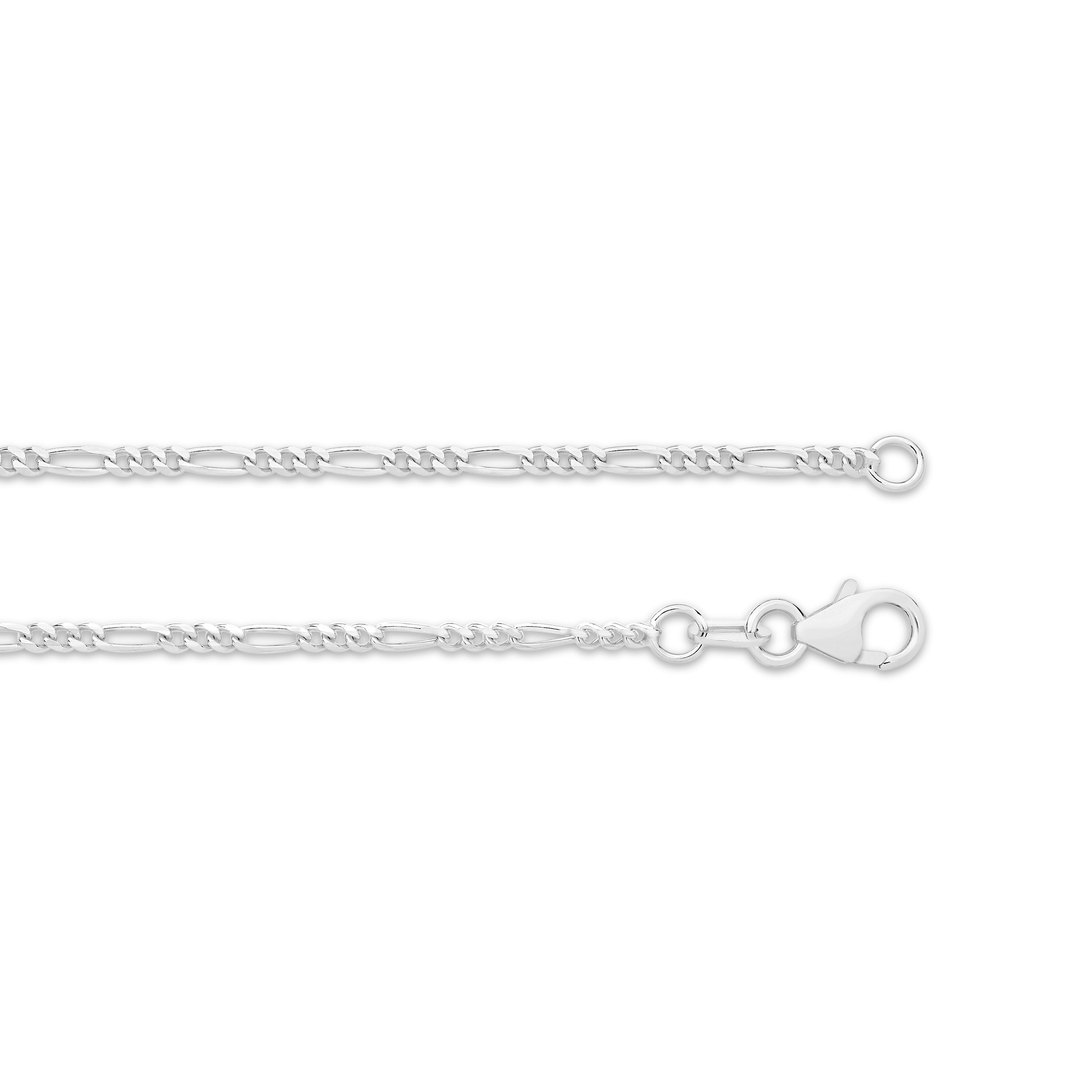 Diamond Cut Figaro Chain 1.80mm White Gold - CFDF00014