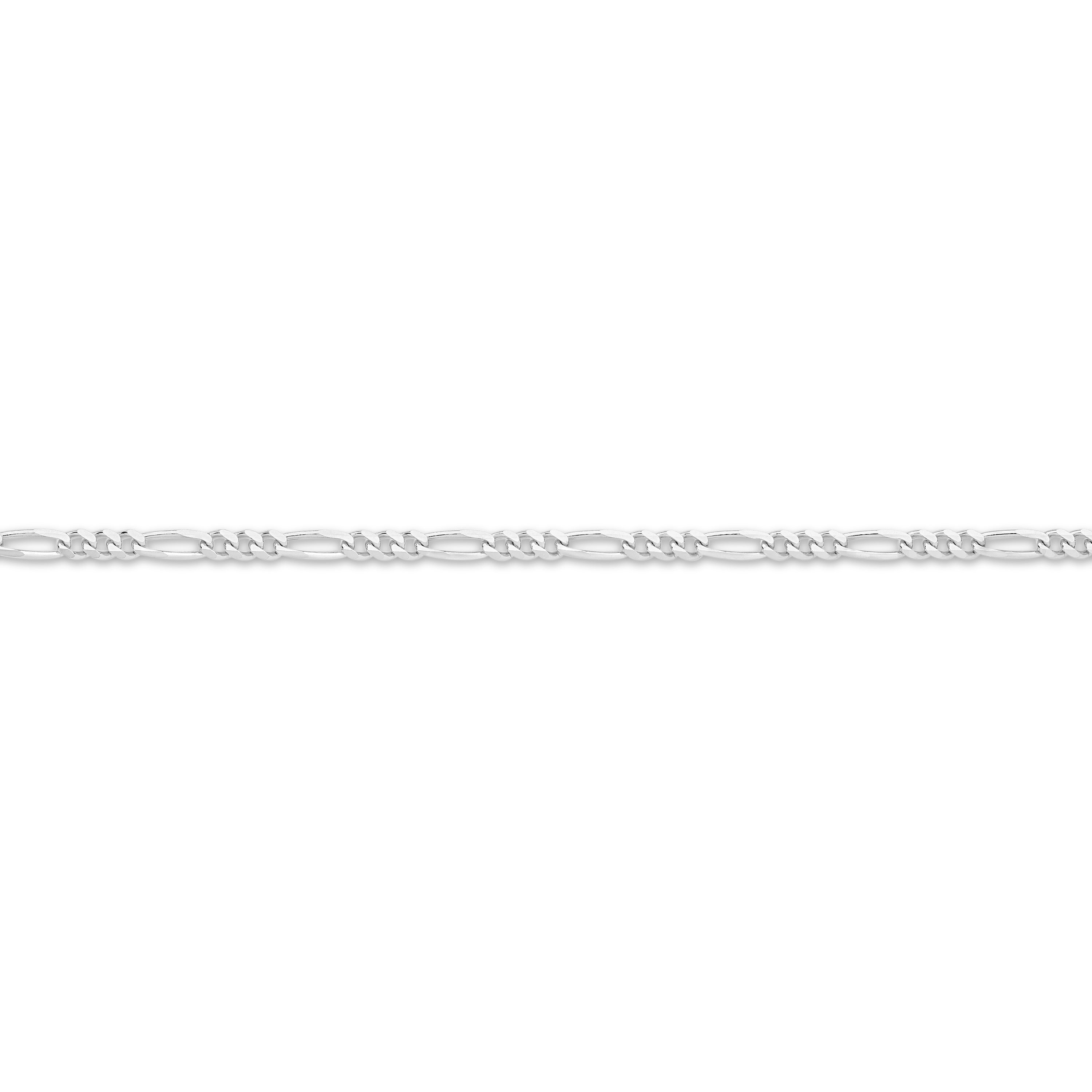Diamond Cut Figaro Chain 1.80mm White Gold - CFDF00014