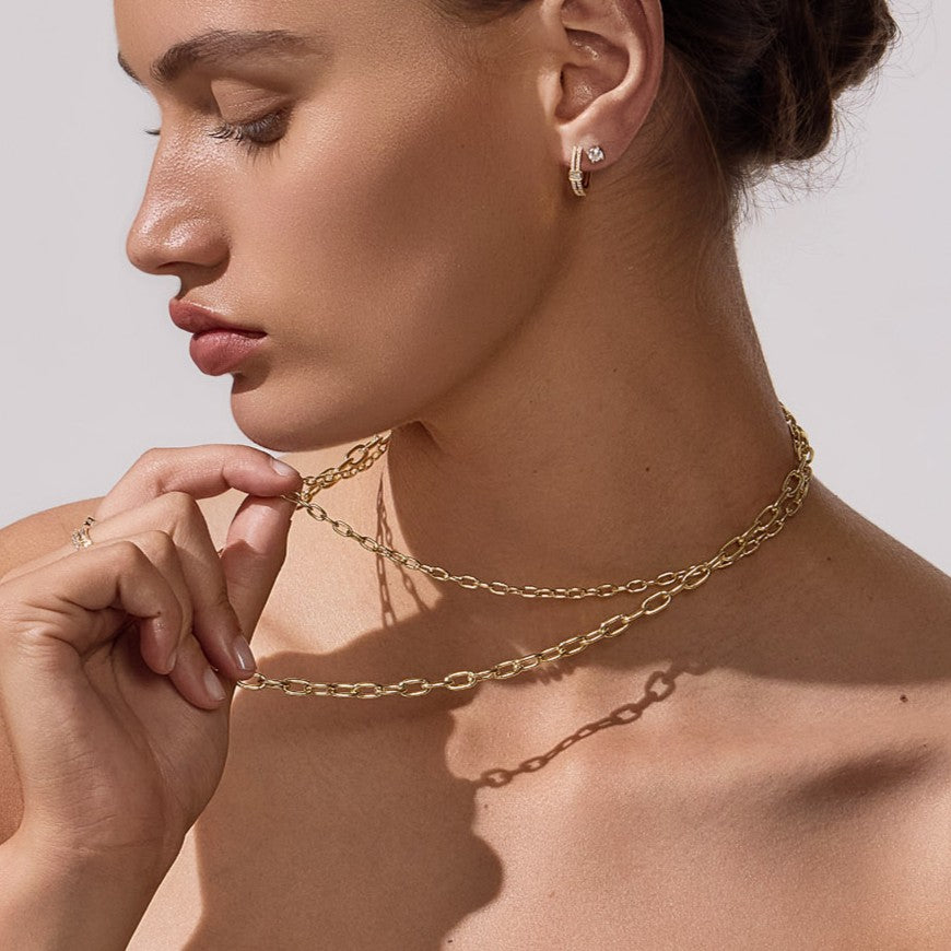 Paper Clip Chain 5.4mm Yellow Gold - CFLA00002