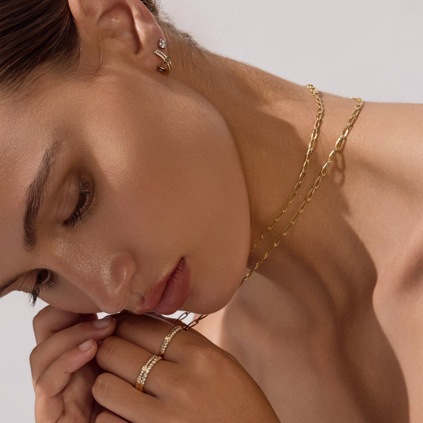 Diamond Cut Flat Curb Long Chain 3.56mm Yellow Gold - CFOF00002