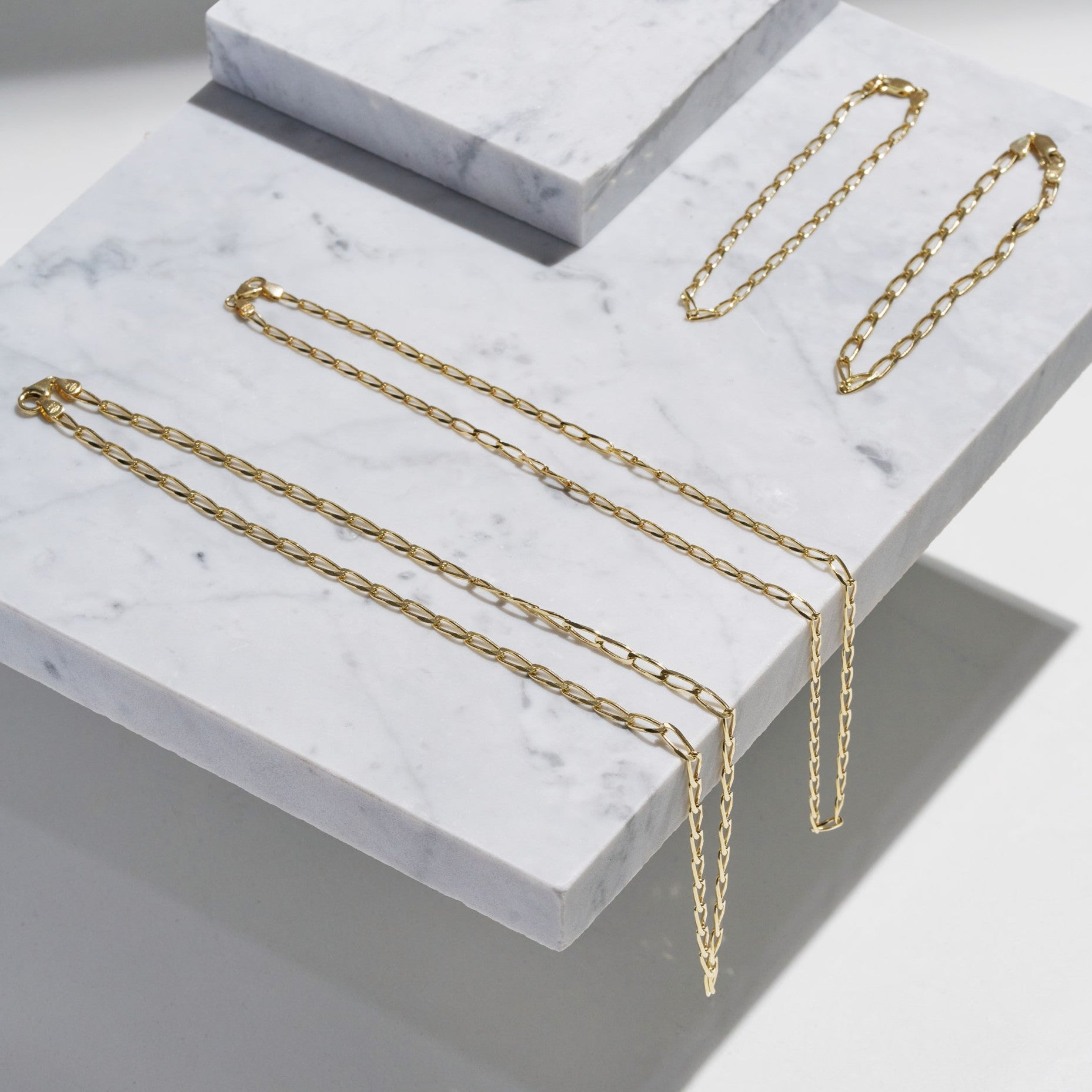 Diamond Cut Flat Curb Long Chain 3.56mm Yellow Gold - CFOF00002