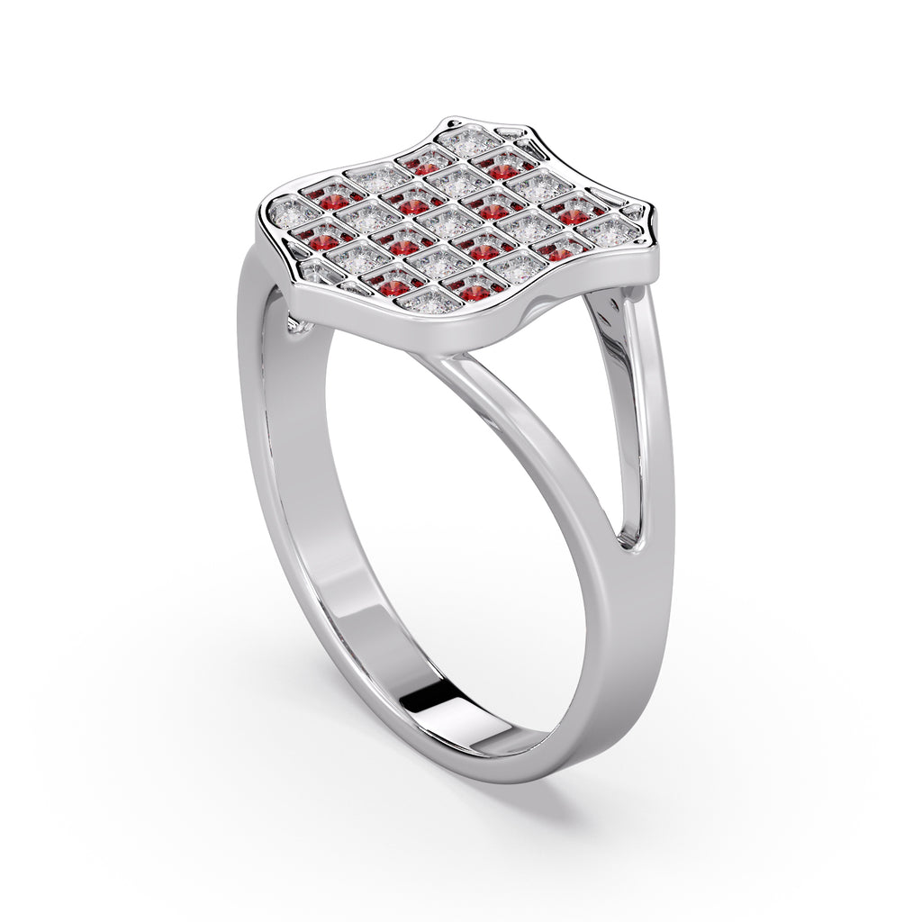 GOLD Women's Diamond & Ruby GRB ring