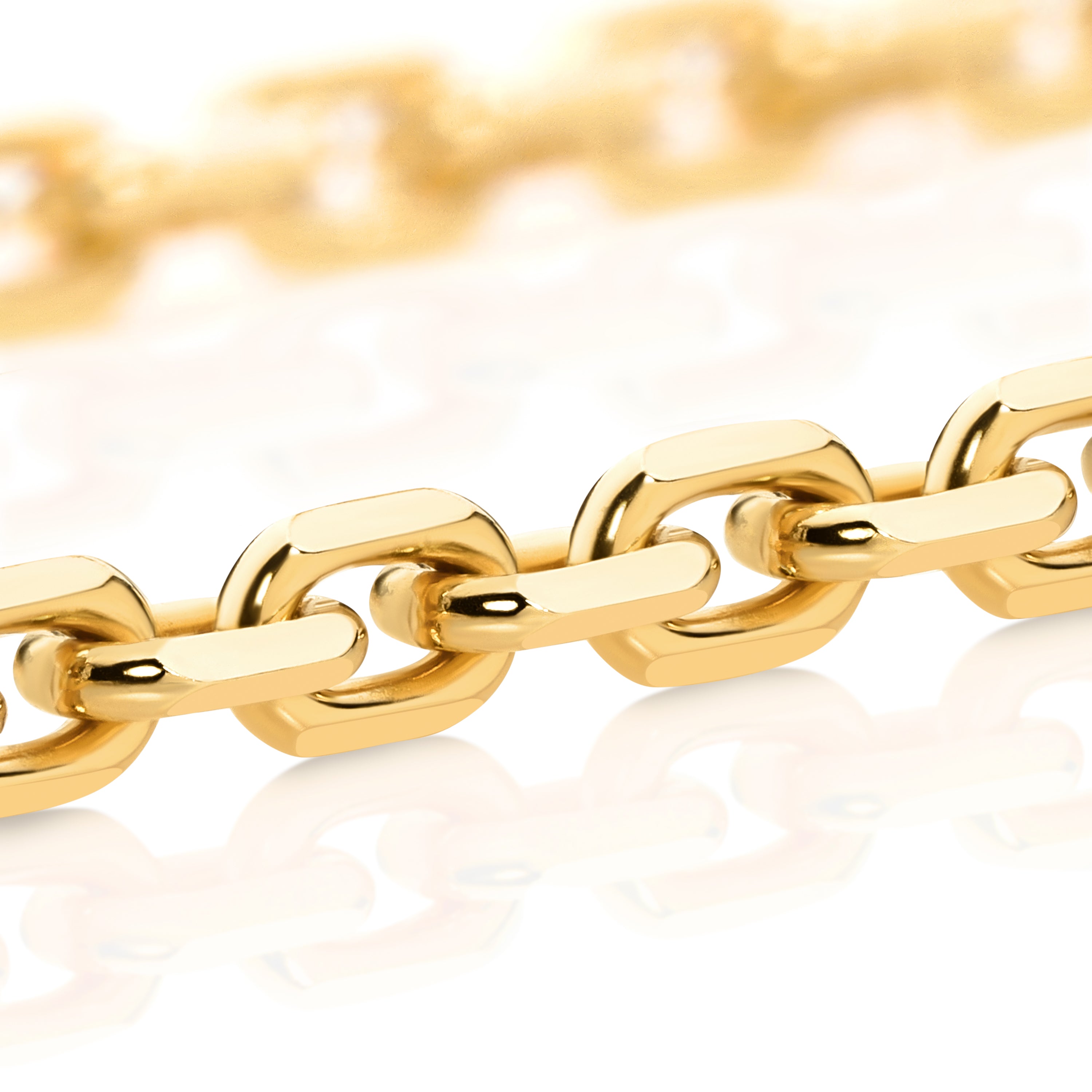 Diamond Cut Anchor Chain 2.54mm Yellow Gold - CFDA00002