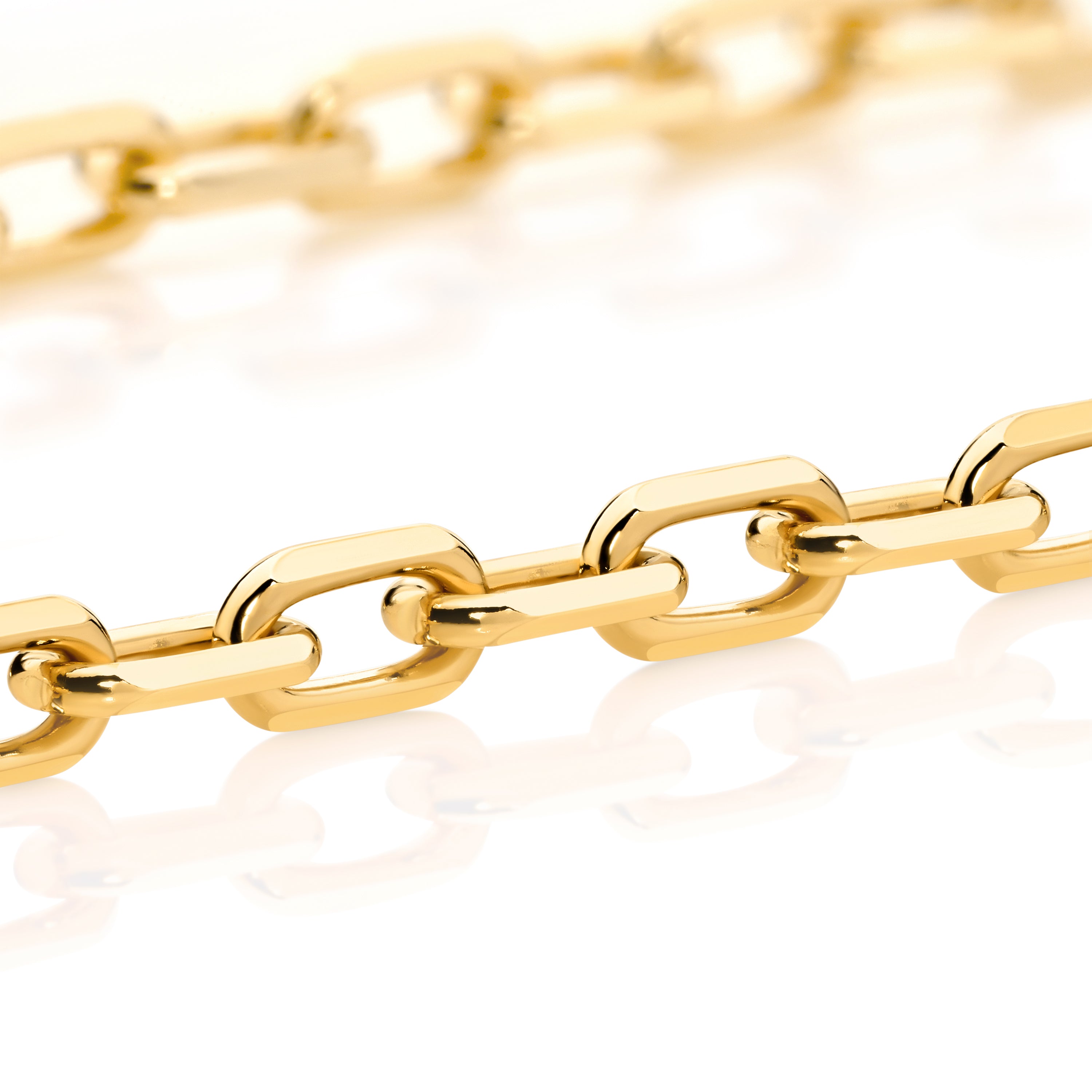 Diamond Cut Paper Clip Chain 3.74mm Yellow Gold - CFPC00001
