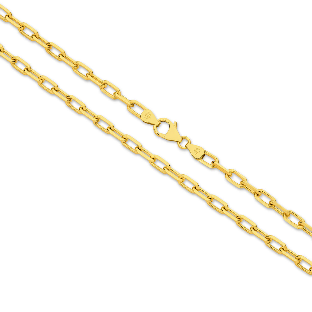 Diamond Cut Paper Clip Chain 3.74mm Yellow Gold - CFPC00001