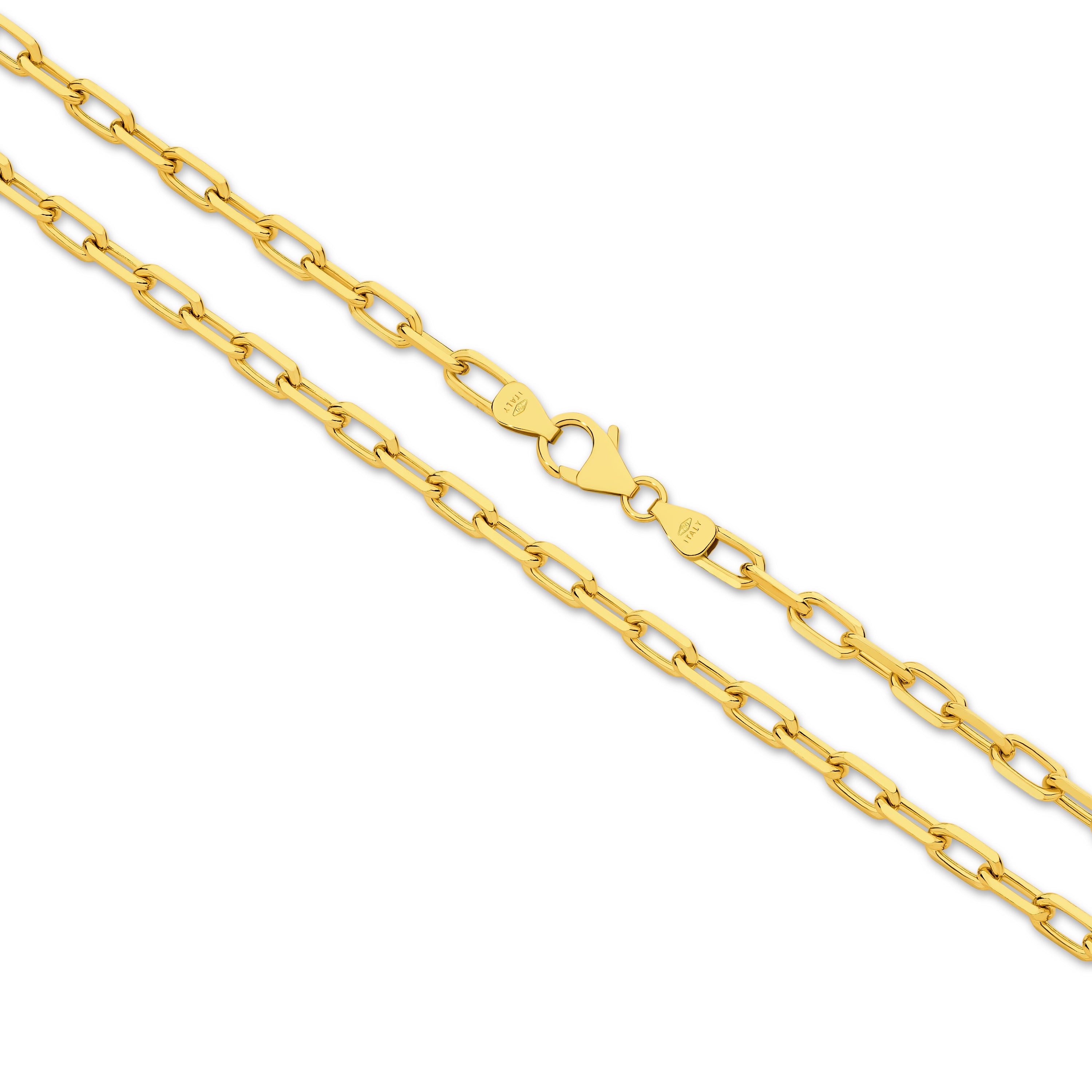 Diamond Cut Paper Clip Chain 3.74mm Yellow Gold - CFPC00001