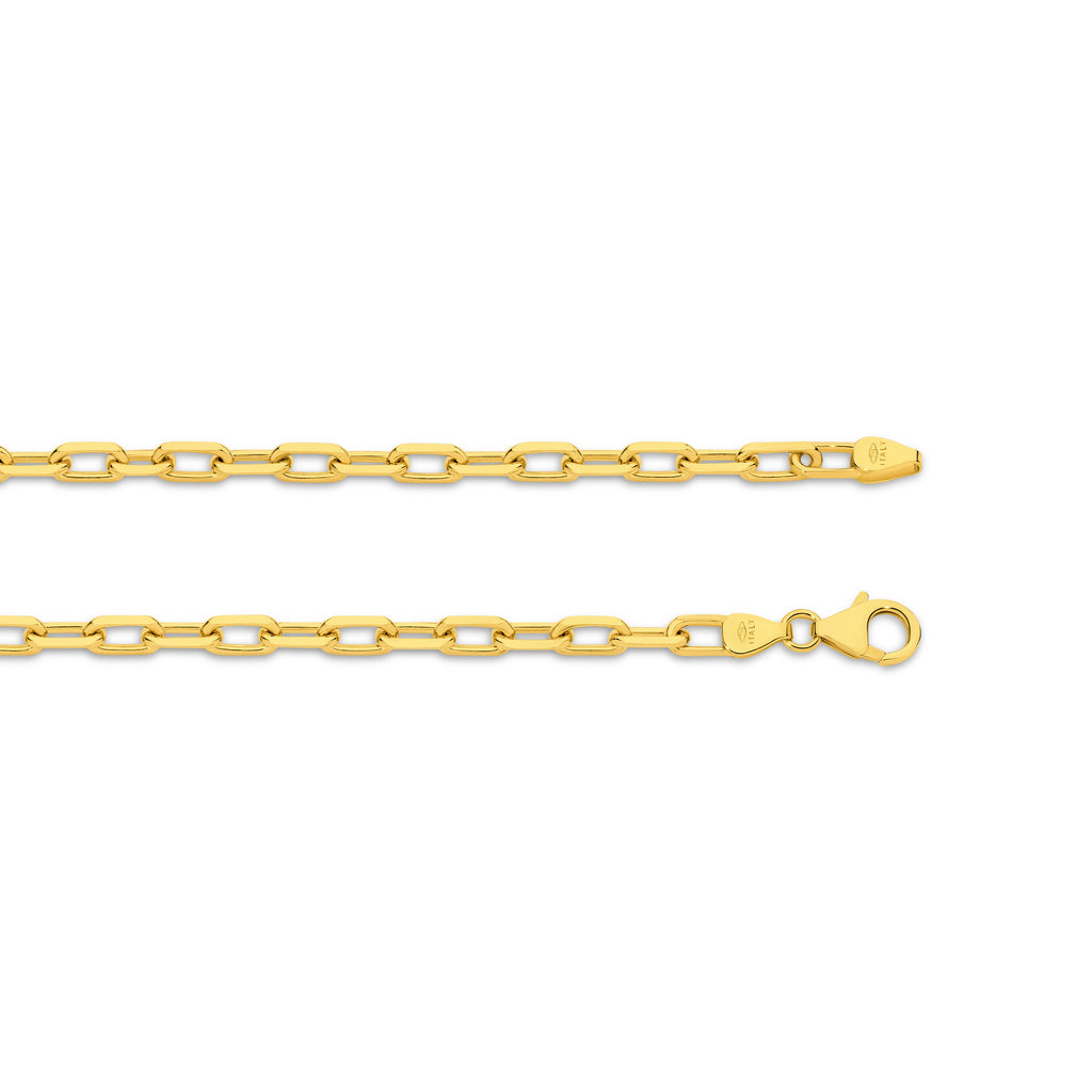 Diamond Cut Paper Clip Chain 3.74mm Yellow Gold - CFPC00001
