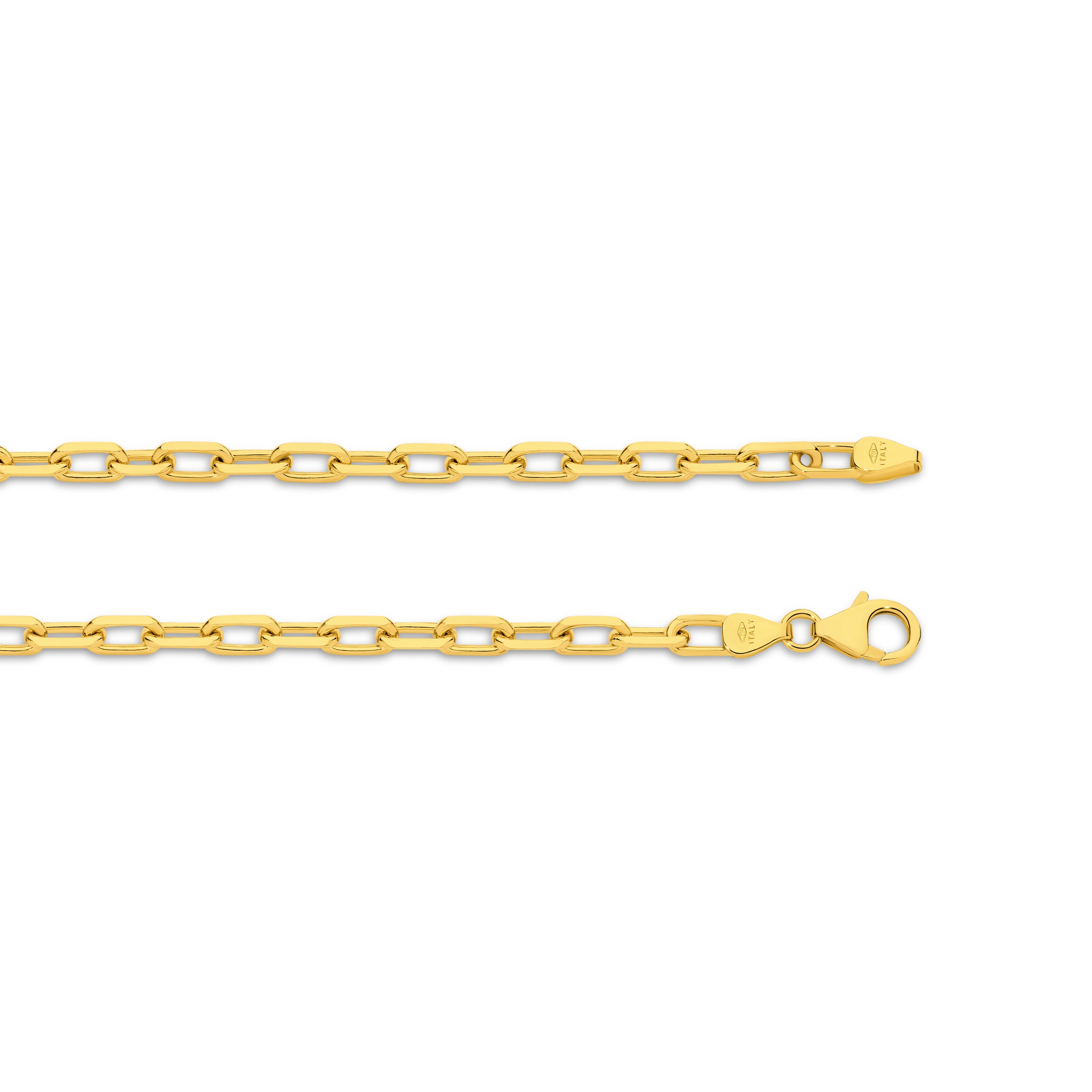 Diamond Cut Paper Clip Chain 3.74mm Yellow Gold - CFPC00001