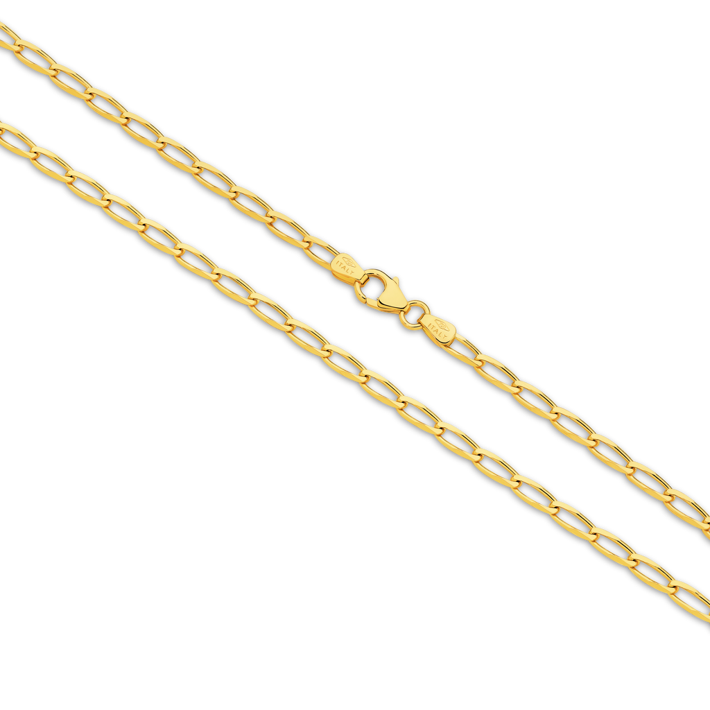 Diamond Cut Flat Curb Long Chain 2.8mm Yellow Gold - CFOF00001