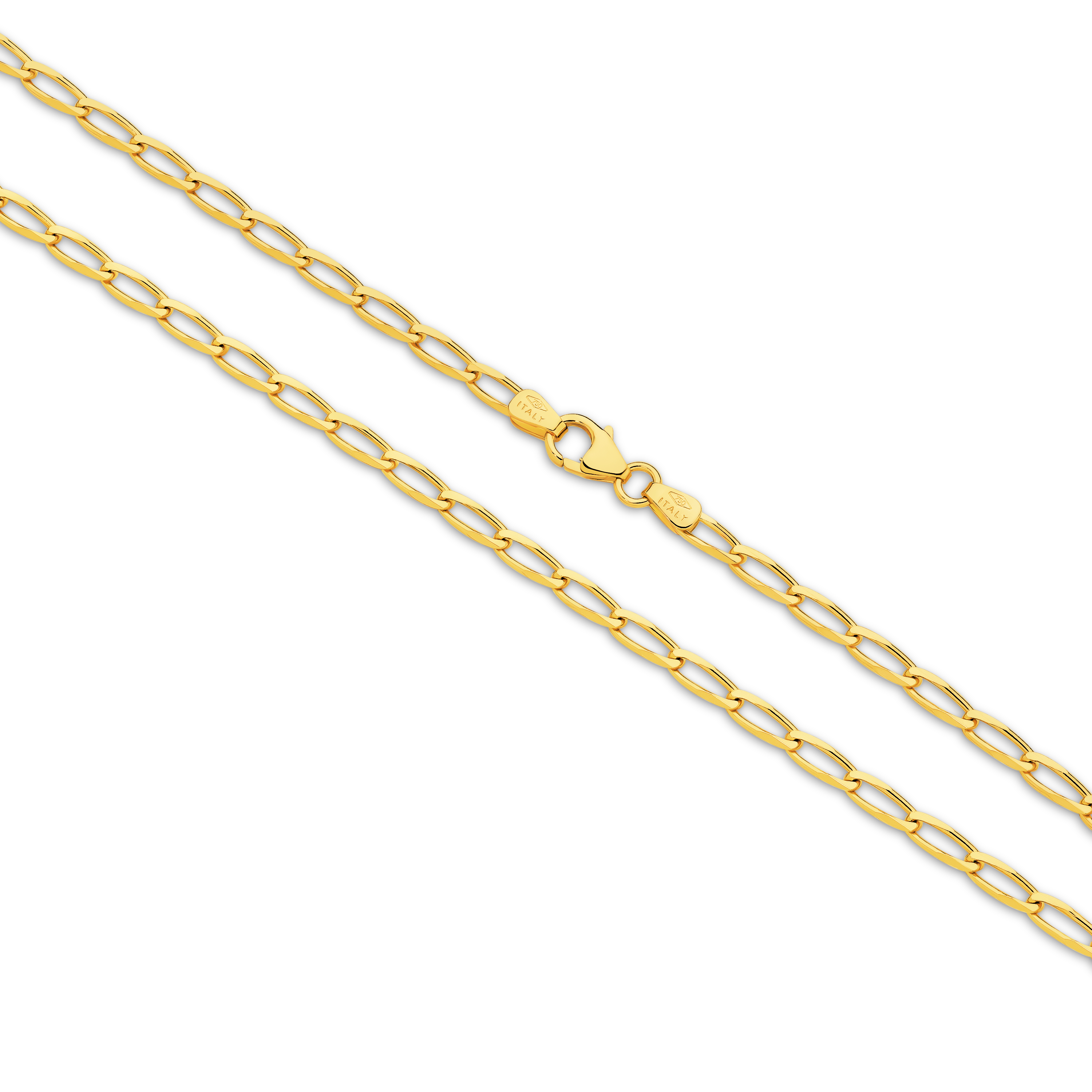 Diamond Cut Flat Curb Long Chain 2.8mm Yellow Gold - CFOF00001