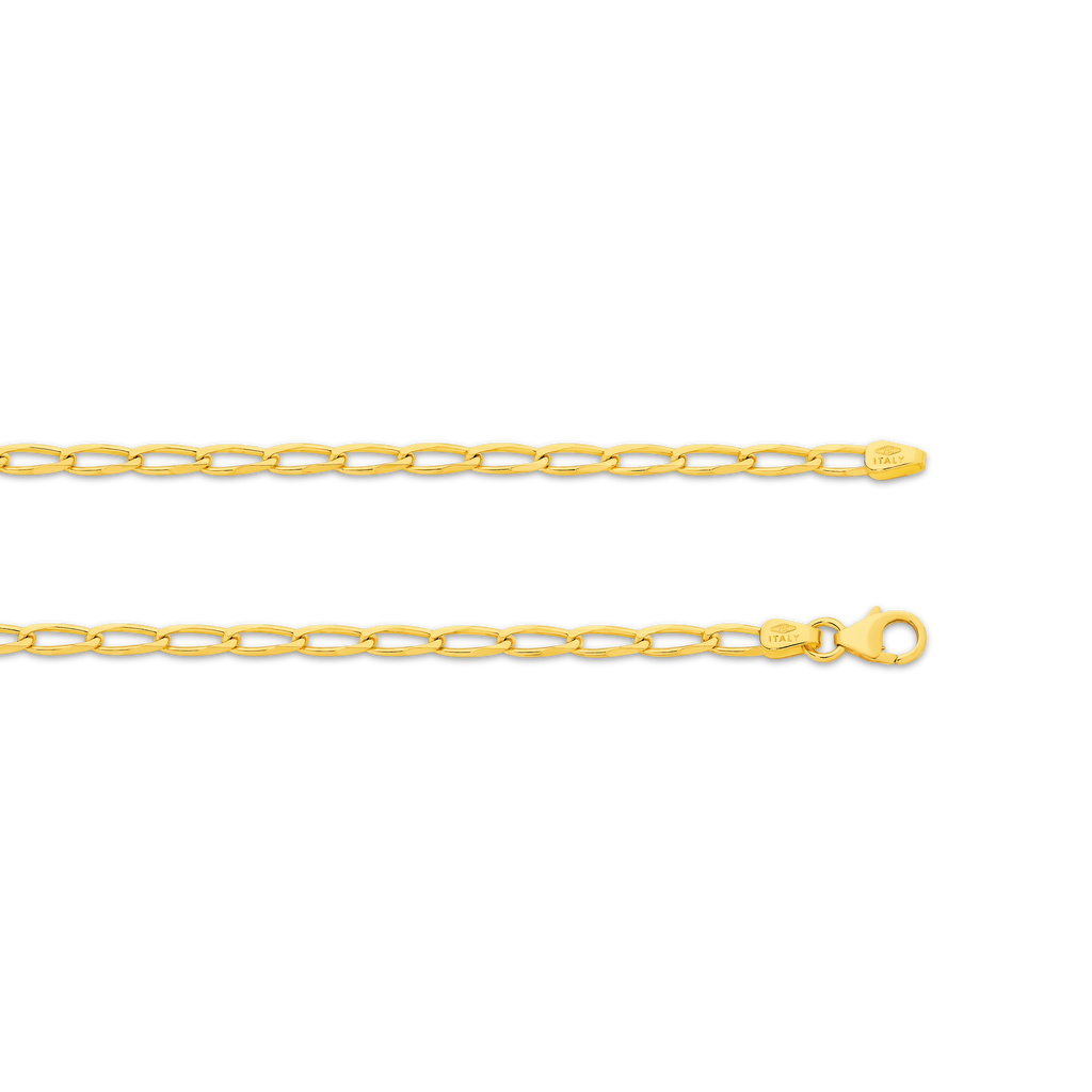 Diamond Cut Flat Curb Long Chain 2.8mm Yellow Gold - CFOF00001