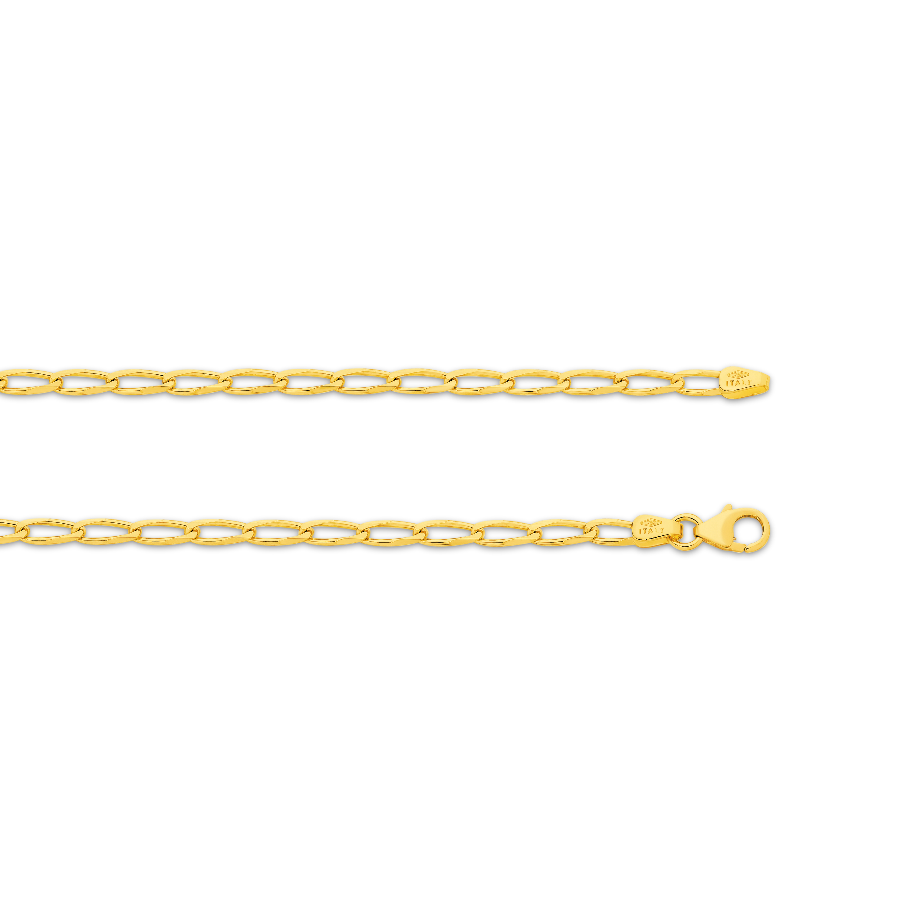 Diamond Cut Flat Curb Long Chain 2.8mm Yellow Gold - CFOF00001