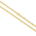 Diamond Cut Flat Curb Long Chain 3.56mm Yellow Gold - CFOF00002