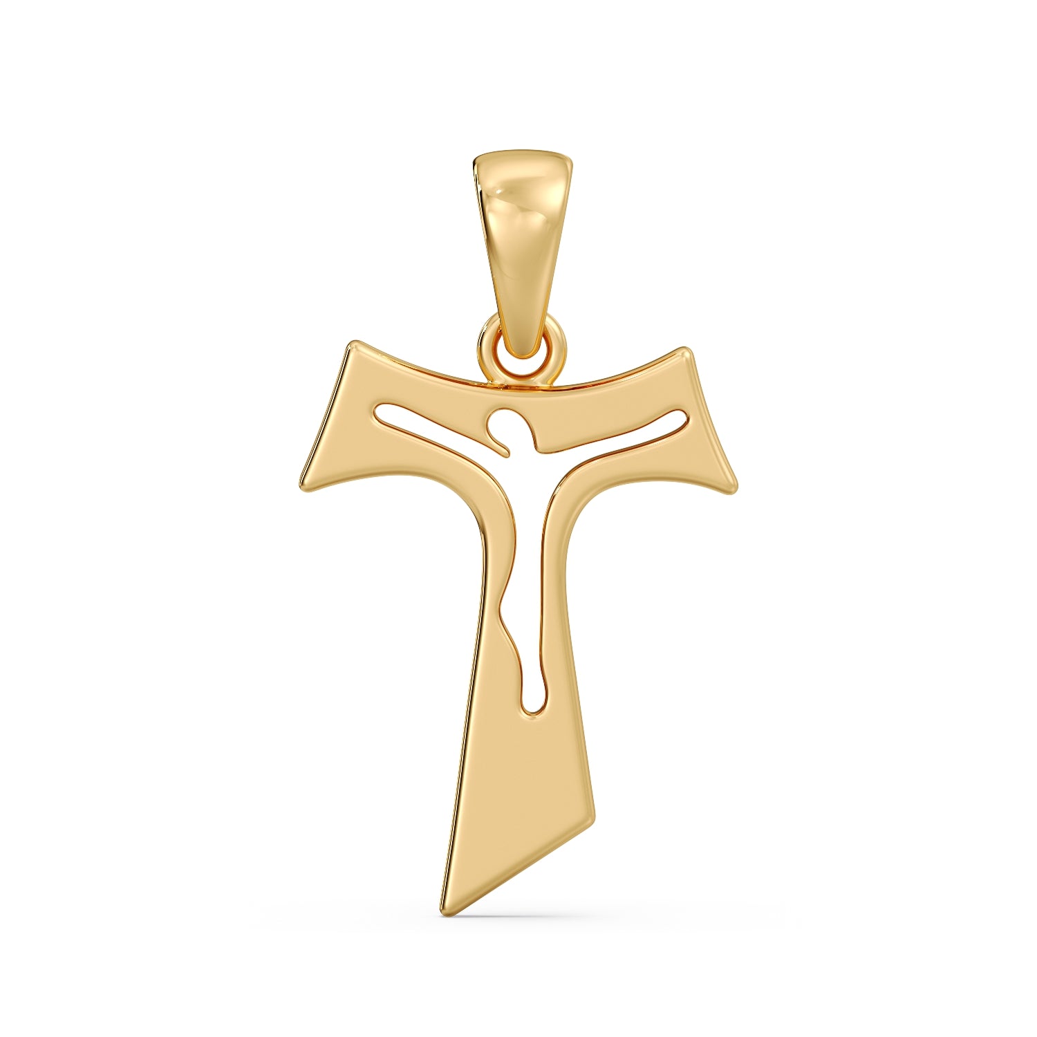 Gold Tau Catholic Cross