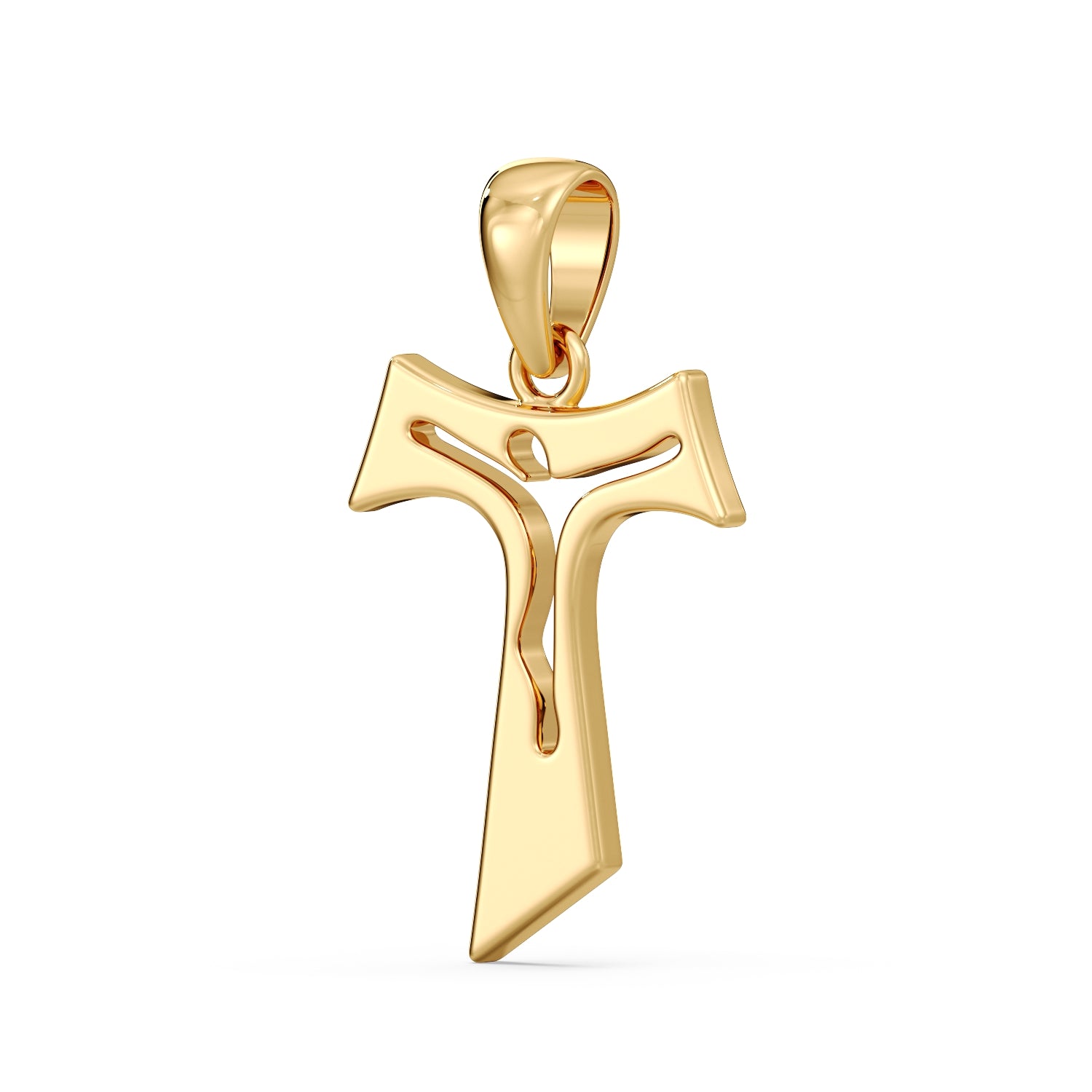 Gold Tau Catholic Cross