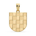 9ct yellow gold Bijelo Prvo GRB Croatian coat of arms pendant, white field first, front view
