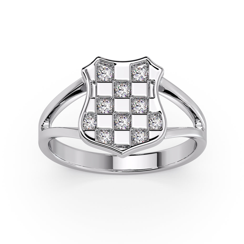 Women's SILVER Diamond GRB ring image 0